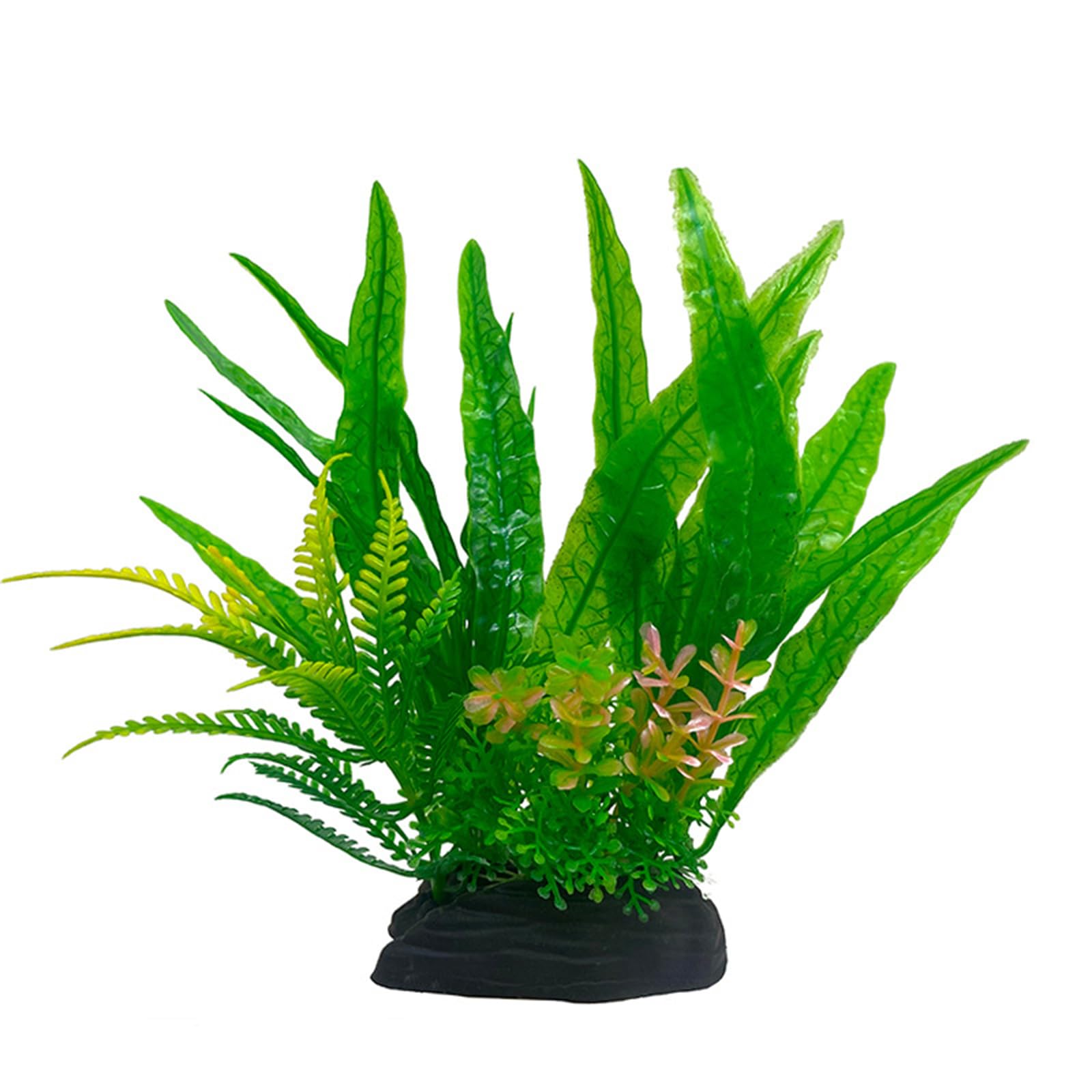 Realistic Artificial Aquarium Plants - Soft Plastic Silicone Kelp Decor for Fish Tanks, Betta Fish Accessories (Green, 4-Pack) - Perfect for Freshwater & Saltwater Aquariums, Terrariums, and Home Office Decor