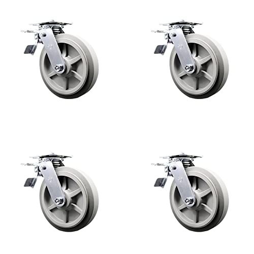 4 Swivel - Total Lock Brakes - Gray