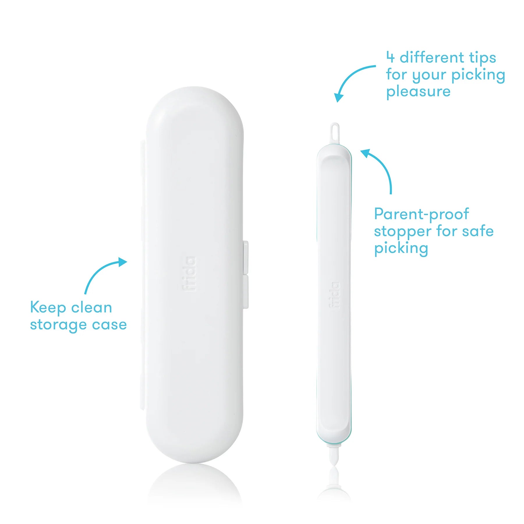 Frida Baby 3-in-1 Nose & Ear Cleaner Tool - Safe Baby Nose Sucker, Ear Wax Remover, and Nail Clipper Set for Newborns & Infants - Perfect for Gentle Hygiene Care at Home or Travel