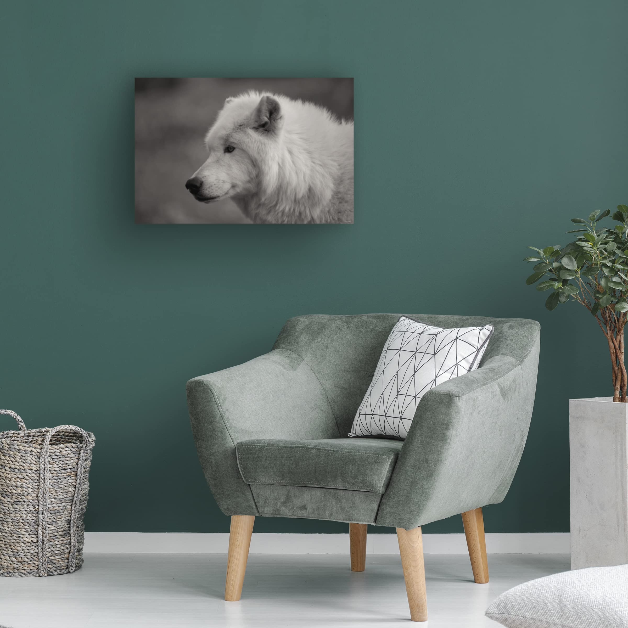 Gordon Semmens 'Wolves of Autumn 04' Canvas Art Print - 16x24 Inches, Wildlife Wolf Painting, Home & Office Wall Decor - Perfect for Living Room, Bedroom or Office