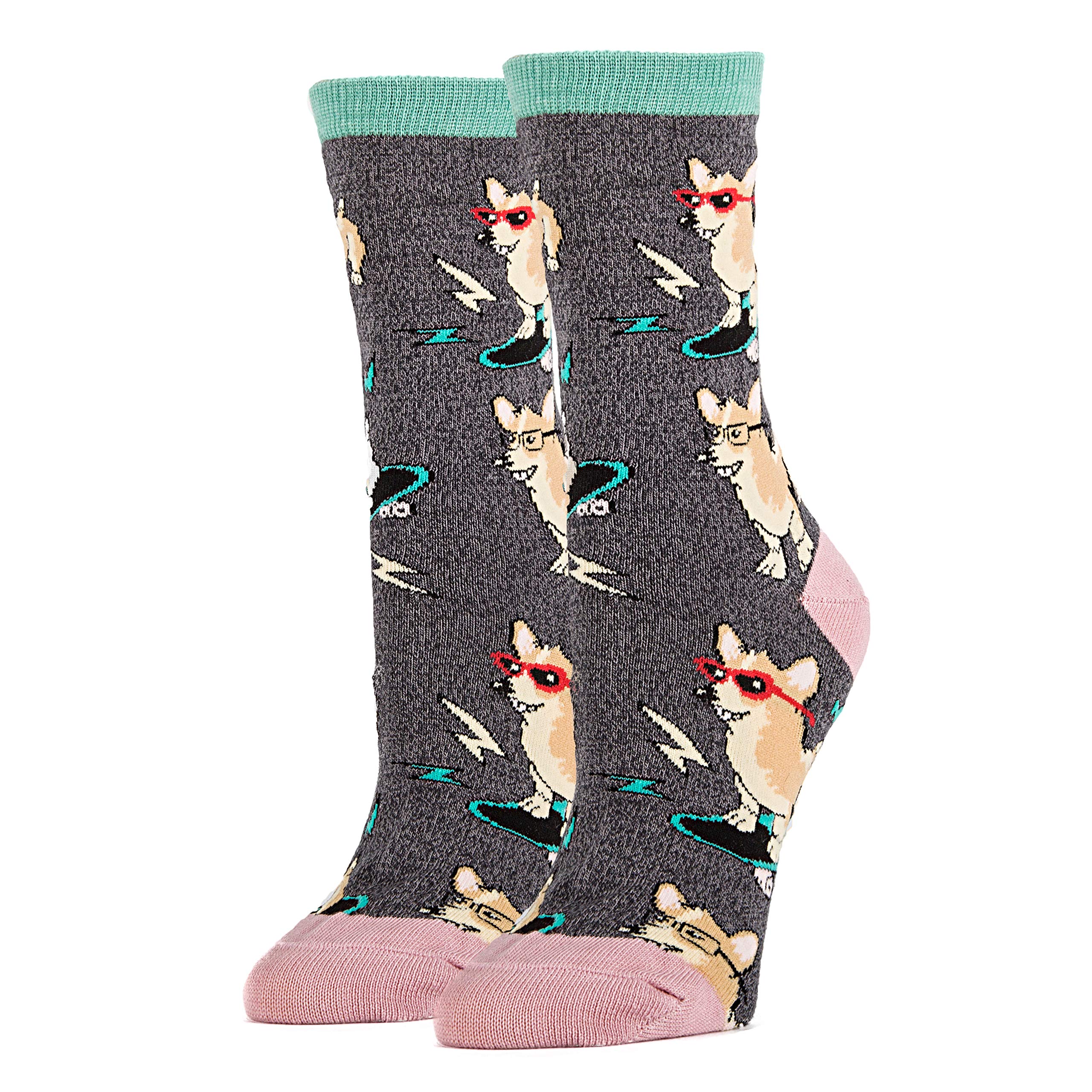 ooohyeah Women's Funny Animal Crew Socks - Novelty Dog Lover Gifts for Women (Size 5-10) - Perfect for Casual Wear, Cosplay & Gift Giving