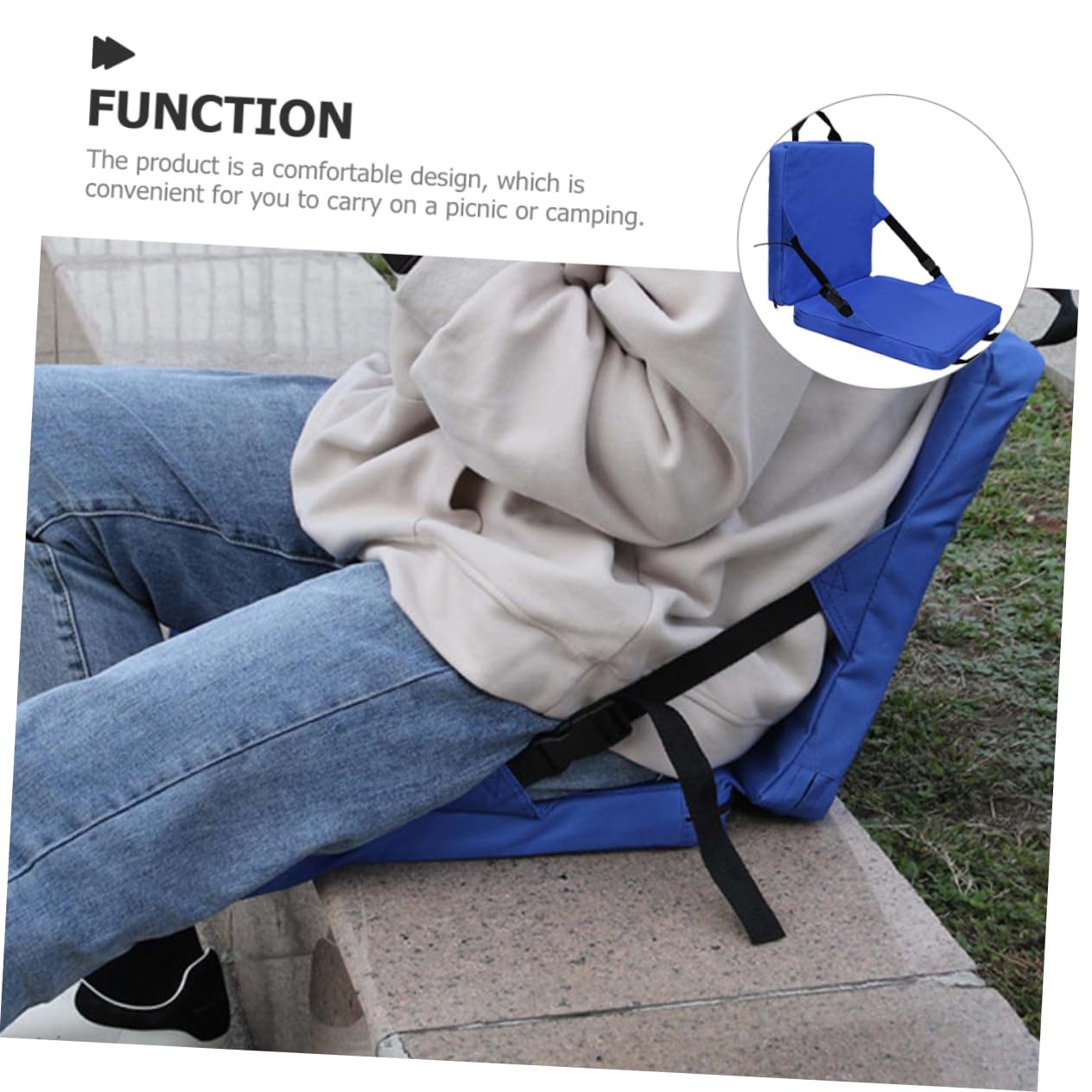 Toddmomy Outdoor Chair Cushions - Waterproof Portable & Foldable Camping Chair Pads for Patio, Lawn, Beach, Picnic, Backyard, and Travel Comfort