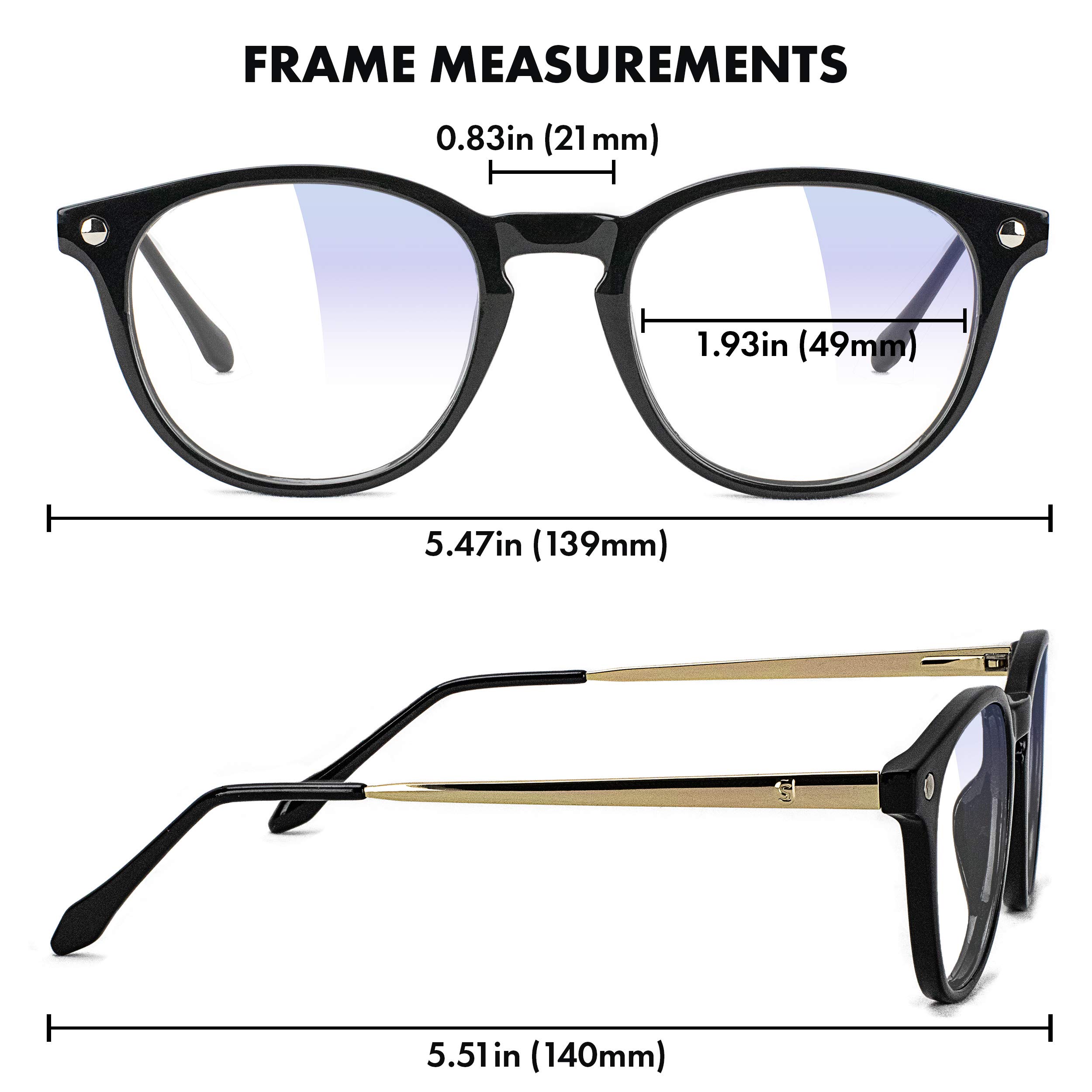 Premium Blue Light Blocking Glasses for Computer & Gaming - Anti Eyestrain & Fatigue Relief - HD Clear Lens for Digital Screen Use - Ideal for Office Work, Online Classes & Nighttime Browsing