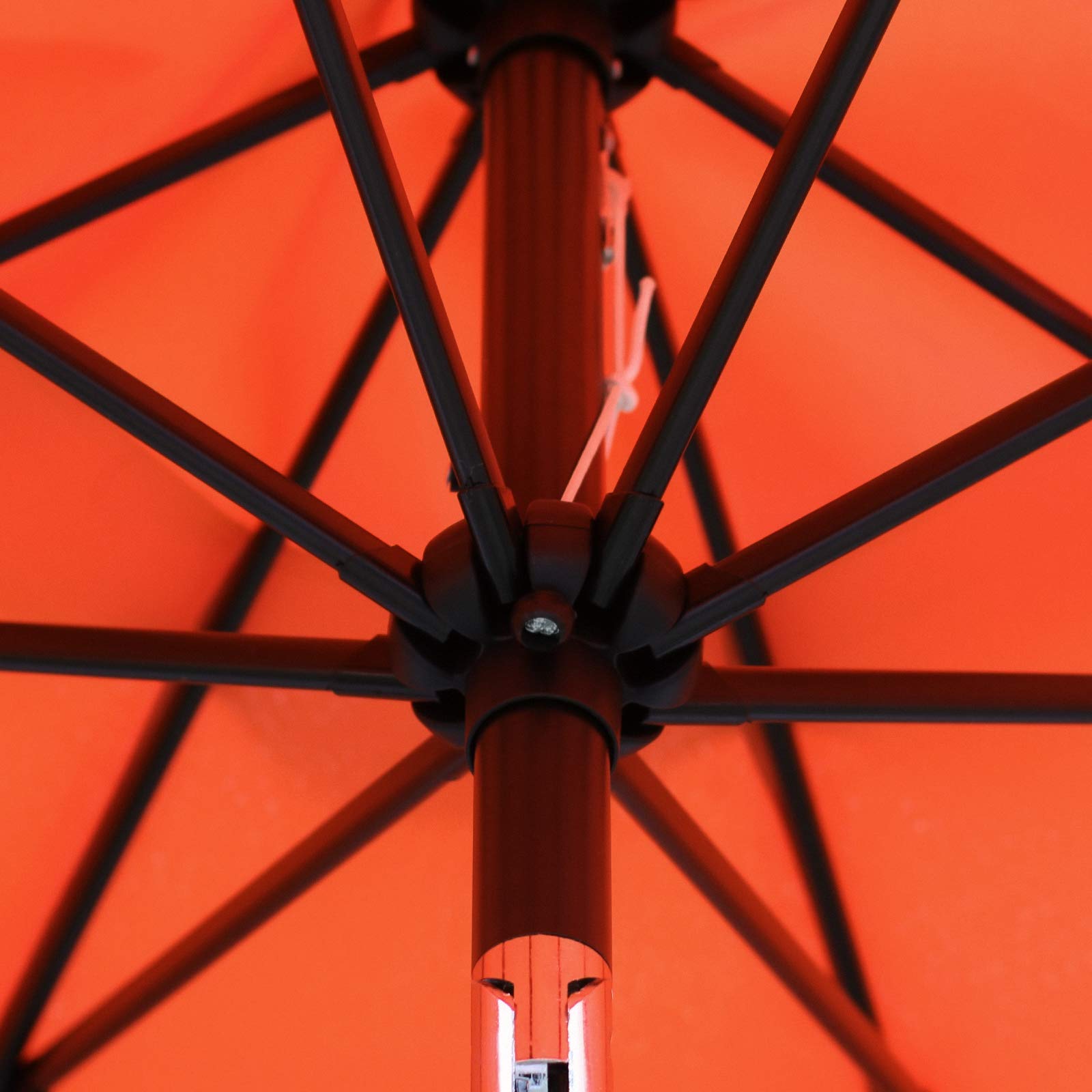 Sunnyglade 9Ft Outdoor Patio Umbrella with 8 Heavy-Duty Steel Ribs - UV Protection, Wind Resistant, Tilt Function (Orange) - Perfect for Poolside, Backyard, Garden, and Outdoor Dining