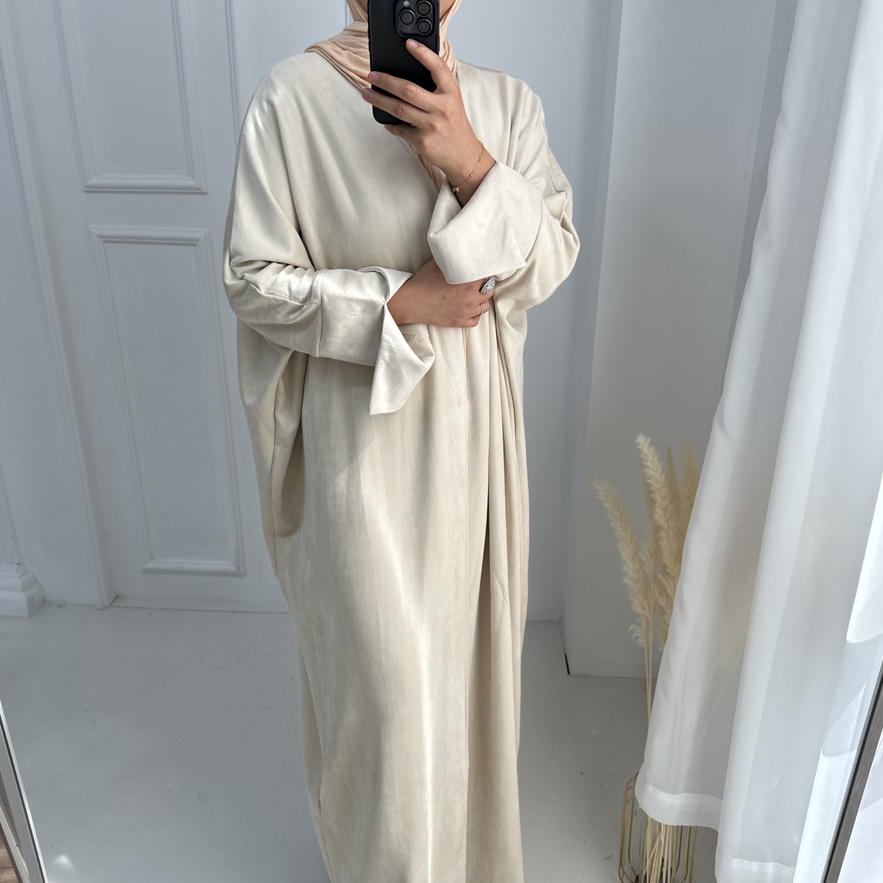 Ellie Suede Cold Weather Duster Coat for Women - Beige Long Trench Coat | Warm Winter Outerwear for Casual & Office Wear