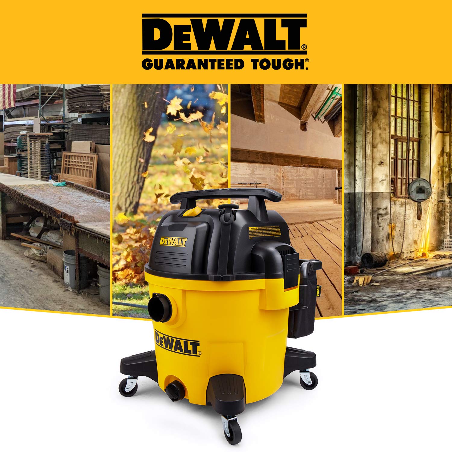 DEWALT DXV10P 10 Gallon Wet Dry Vacuum Cleaner - Powerful Shop Vac for Dust, Debris & Liquid Cleanup - Ideal for Garage, Workshop & Home Renovation