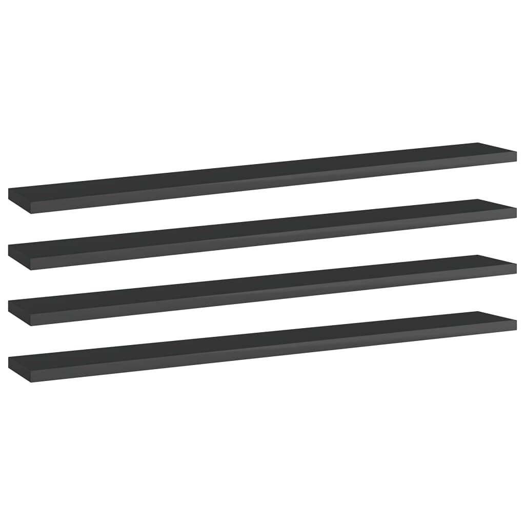 4-Pack High Gloss Black Bookshelf Replacement Panels - Floating Display Shelves for Book Storage, Home Office & Living Room Organization (Accessories Not Included) - Perfect for Modern Home Decor & Small Space Solutions