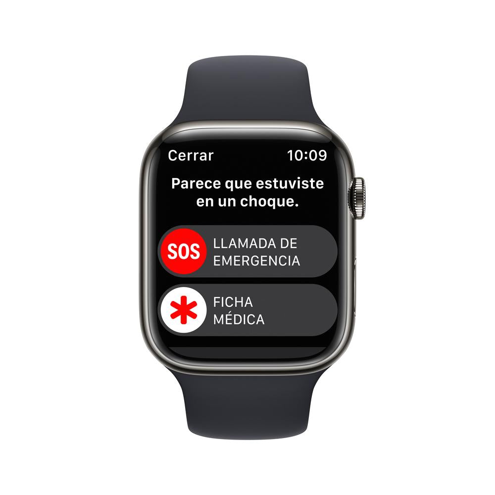 Apple Watch Series 8 (GPS + Cellular) 45mm Graphite Stainless Steel Case with Midnight Sport Band - Perfect for Fitness Tracking, Calls & Smart Notifications