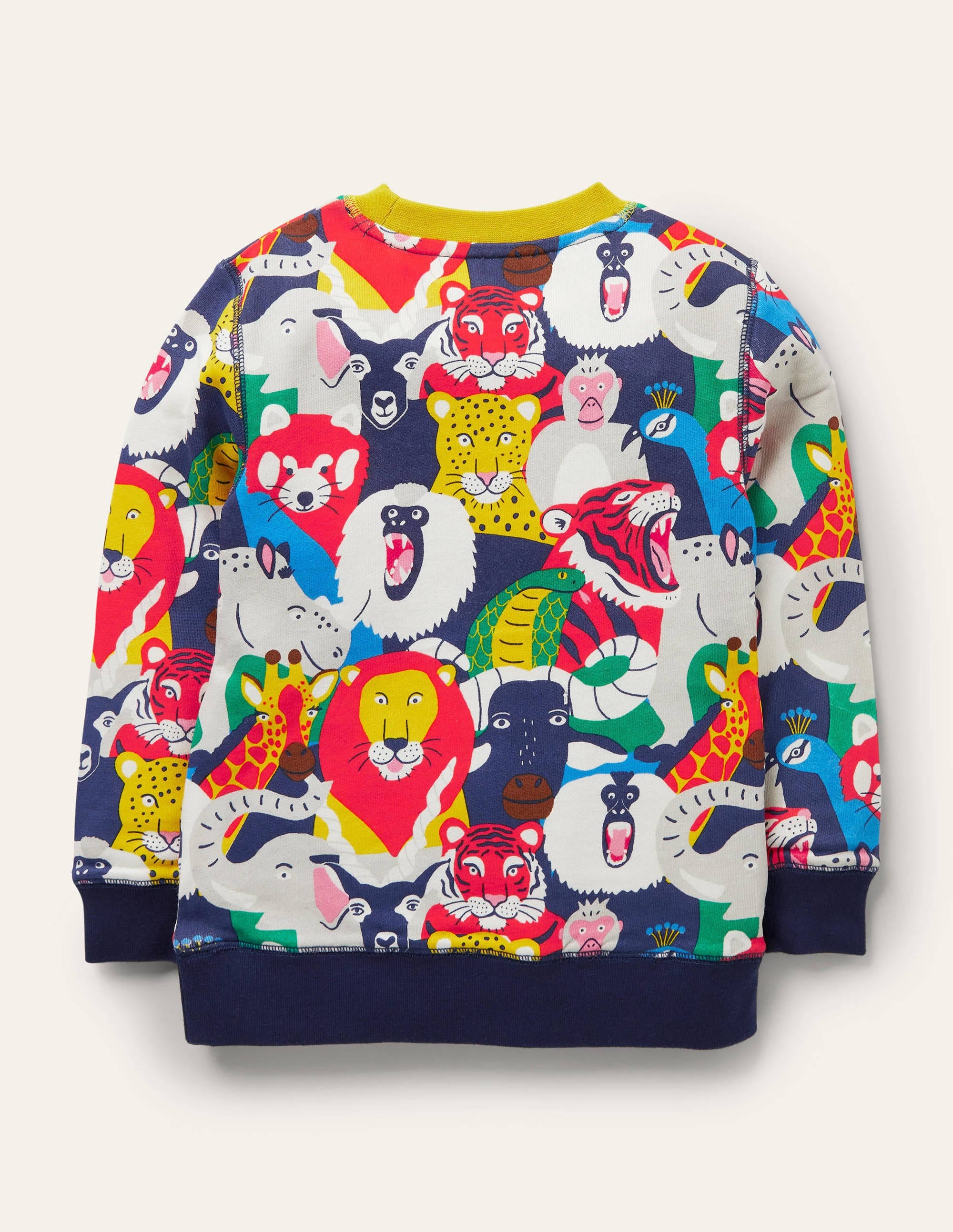 Appliqué Jungle Scene Sweatshirt - Fun & Colorful Animal Print Hoodie for Women & Men - Perfect for Casual Wear, Outdoor Adventures & Street Fashion