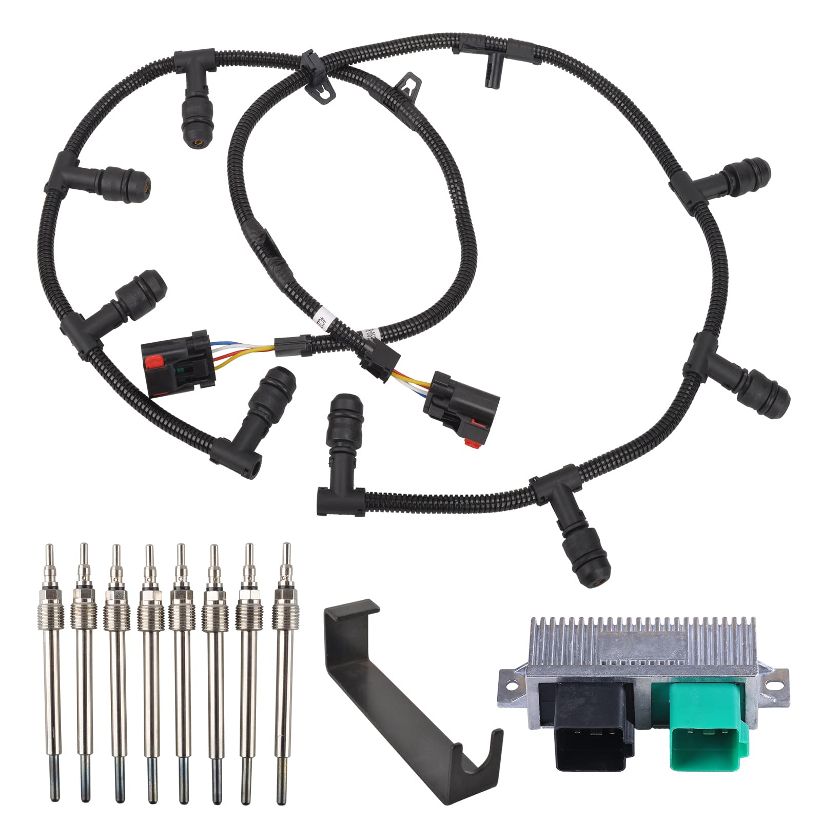 Powerstroke Glow Plugs Harnesses & GPCM Controller Kit - Compatible with 2004-2010 Ford 6.0L Diesel Engines | Includes Installation Tool | Perfect for Cold Weather Starts & Engine Maintenance