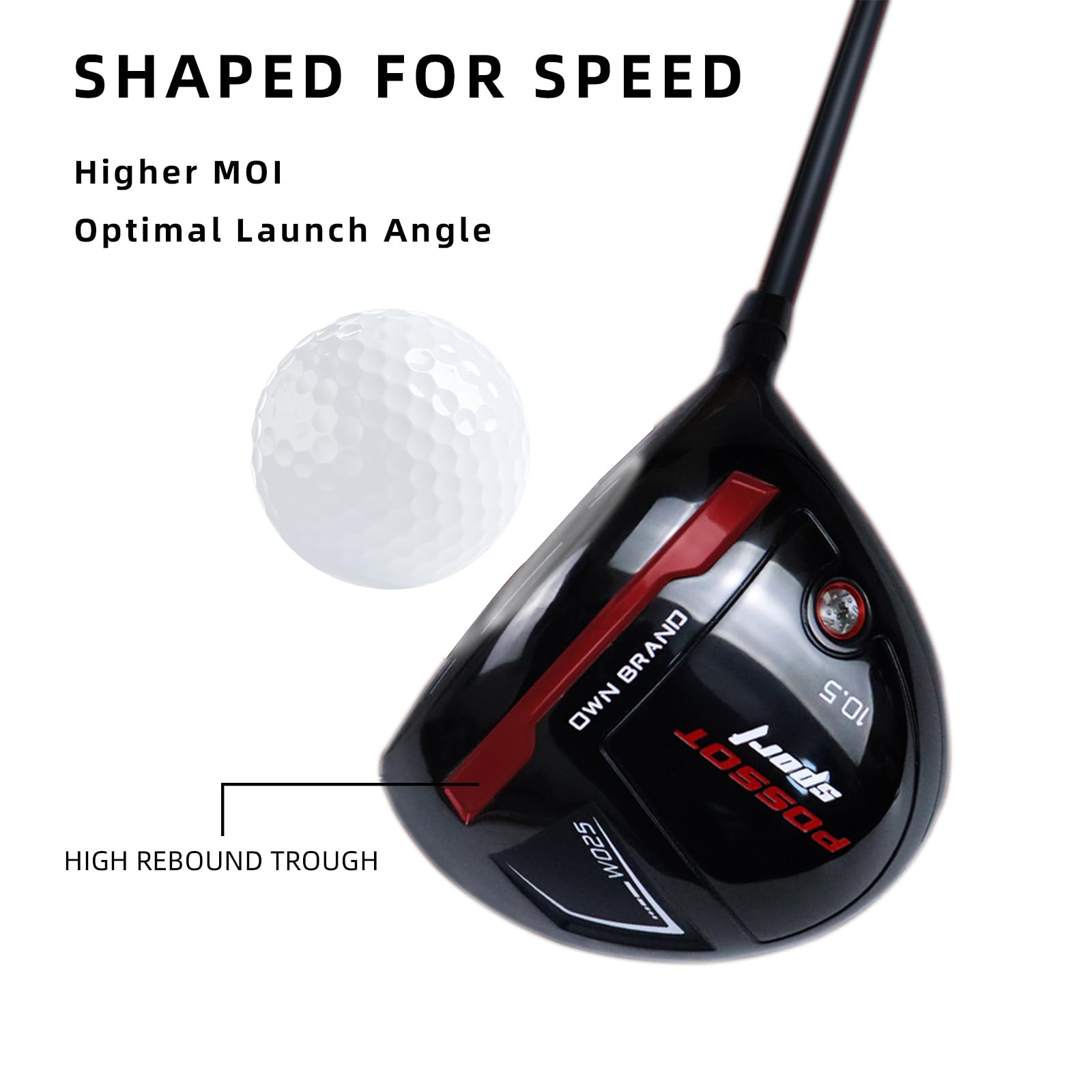 Premium Titanium Golf Driver for Right Handed Players - 10.5° Loft, 45