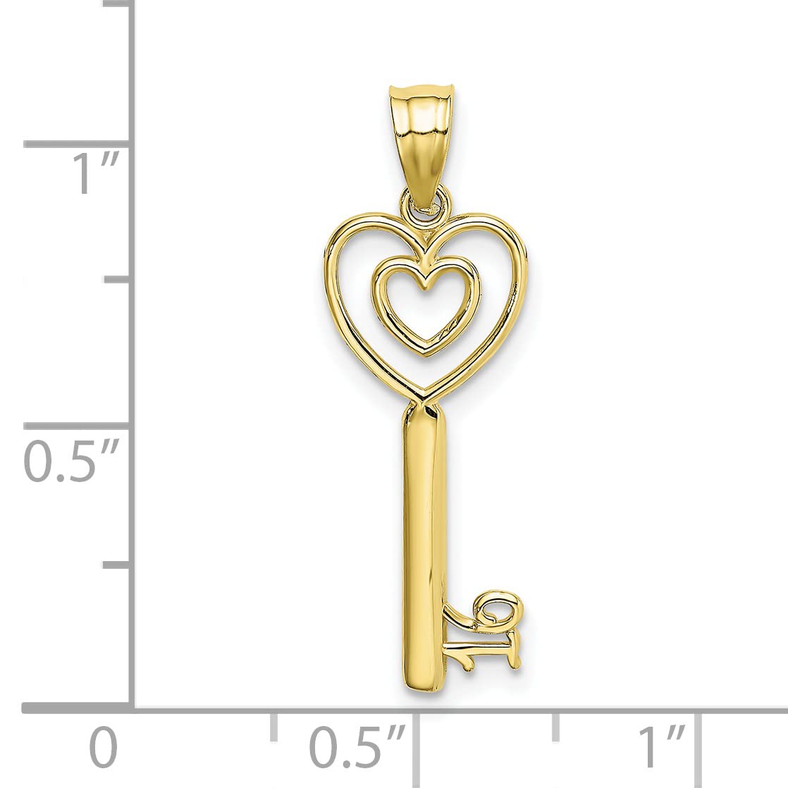 10K Solid Yellow Gold Key Heart Love Pendant Necklace - Sweet 16 Birthday Gift for Daughter, Teen Girl Jewelry - Perfect for Anniversary, Valentine's Day & Graduation