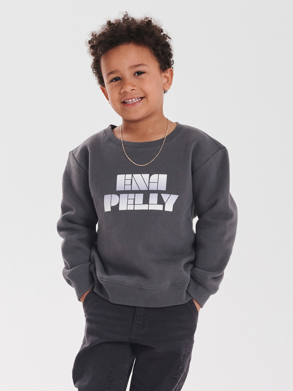Ena Pelly Ombre Sweatshirt for Women - Charcoal Gray Pullover Hoodie | Cozy Fall & Winter Fashion | Casual Loungewear & Streetwear Outfits