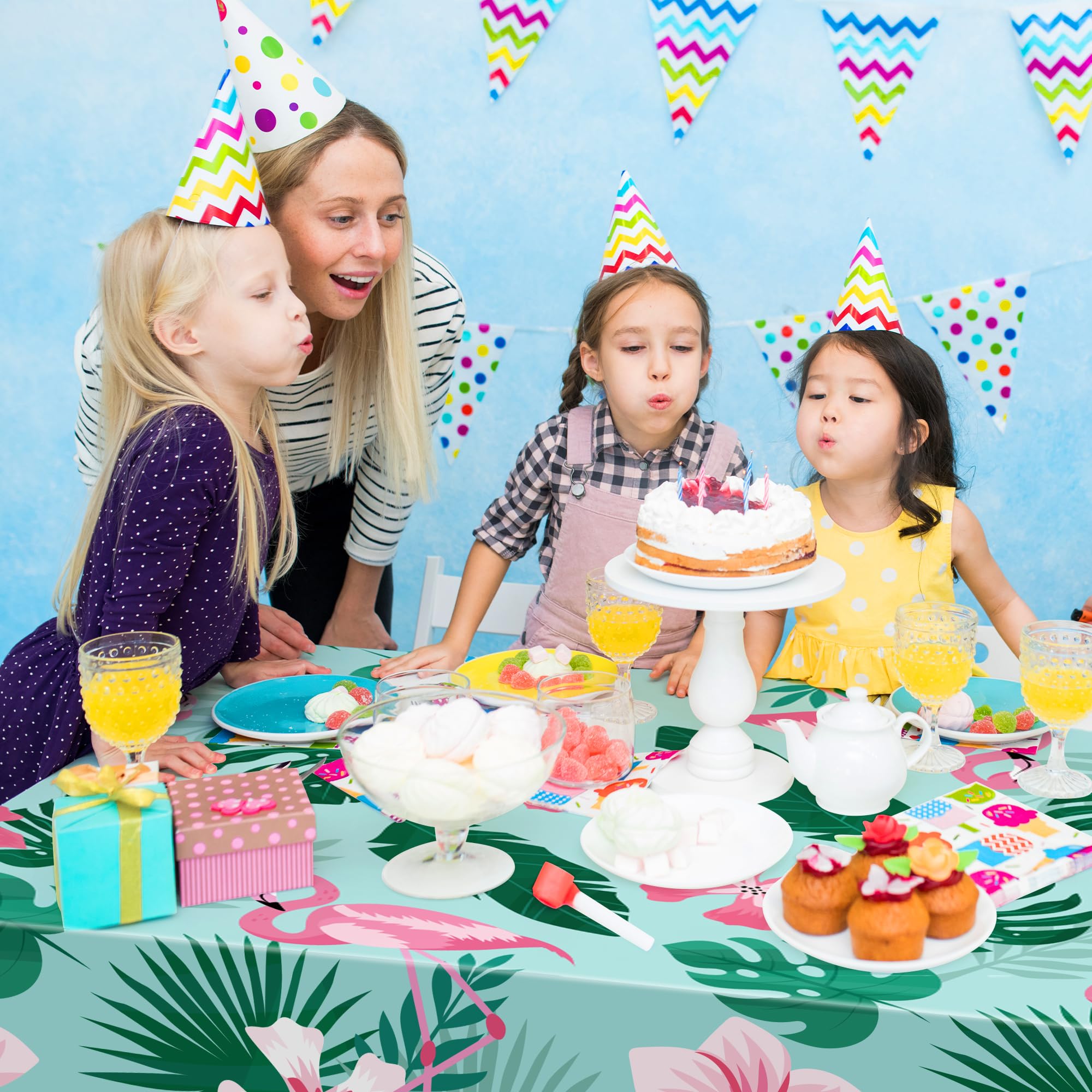 OHOME Hawaiian Luau Party Decorations Set - 2 Pack Tropical Plastic Tablecloths with Palm Leaves Design for Summer Beach, Tiki, and Themed Parties - Perfect for Backyard BBQs, Pool Parties, and Island-Inspired Events