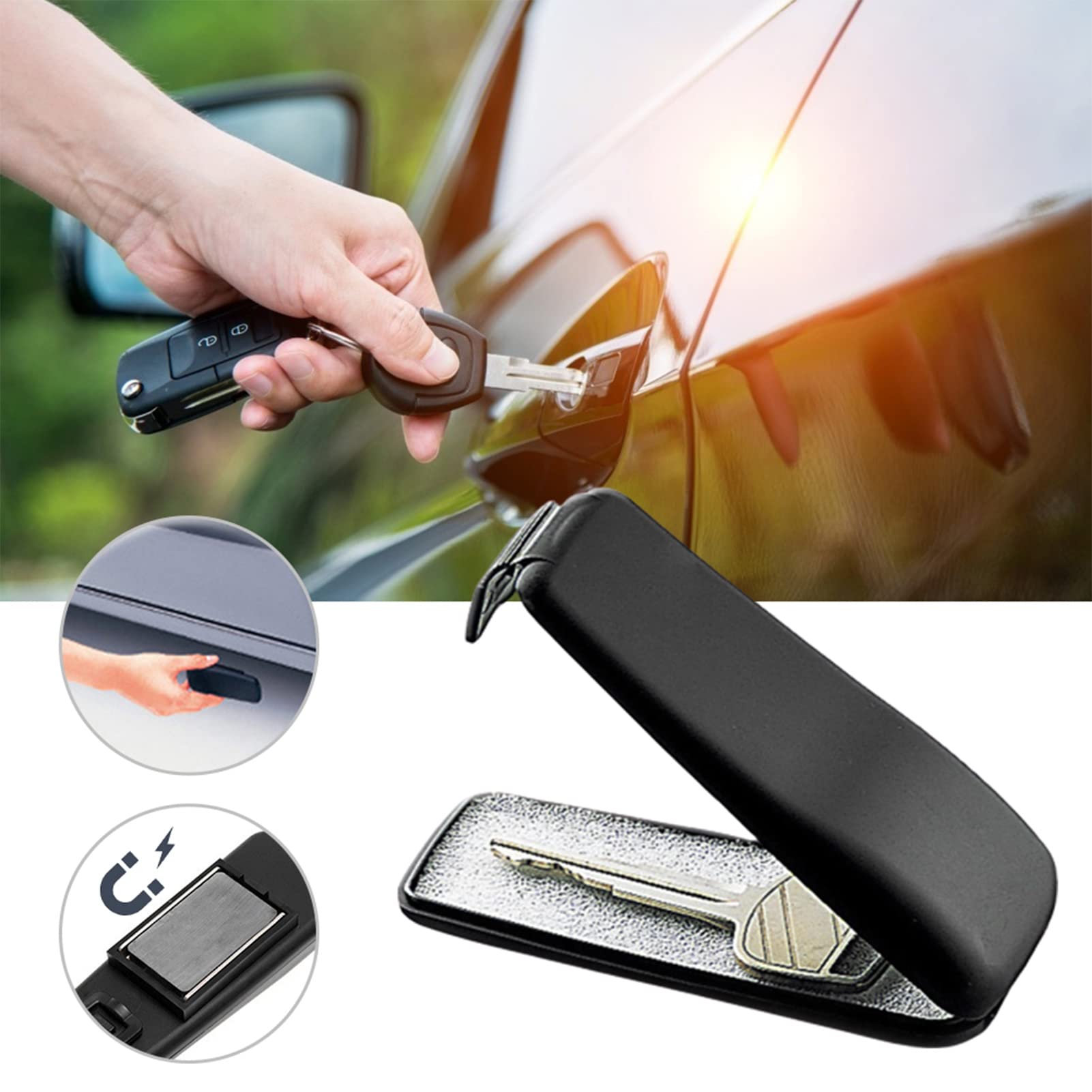Magnetic Key Box with Strong Magnets - Waterproof & Durable Emergency Car Key Holder for Outdoor, Home, Garage & Vehicle Use