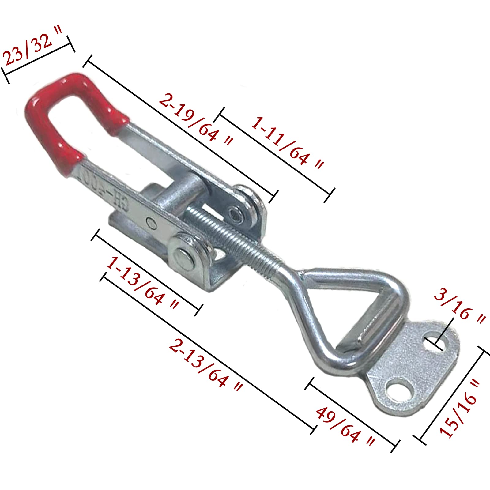 **Accessbuy 4001 Style Toggle Clamp Latch – 150kg/330lbs Holding Capacity, Adjustable Pull Action for Smoker Lids, Toolboxes, Trunks & More (4.13 Inch) – Heavy-Duty Hardware for DIY, Woodworking & Industrial Use**