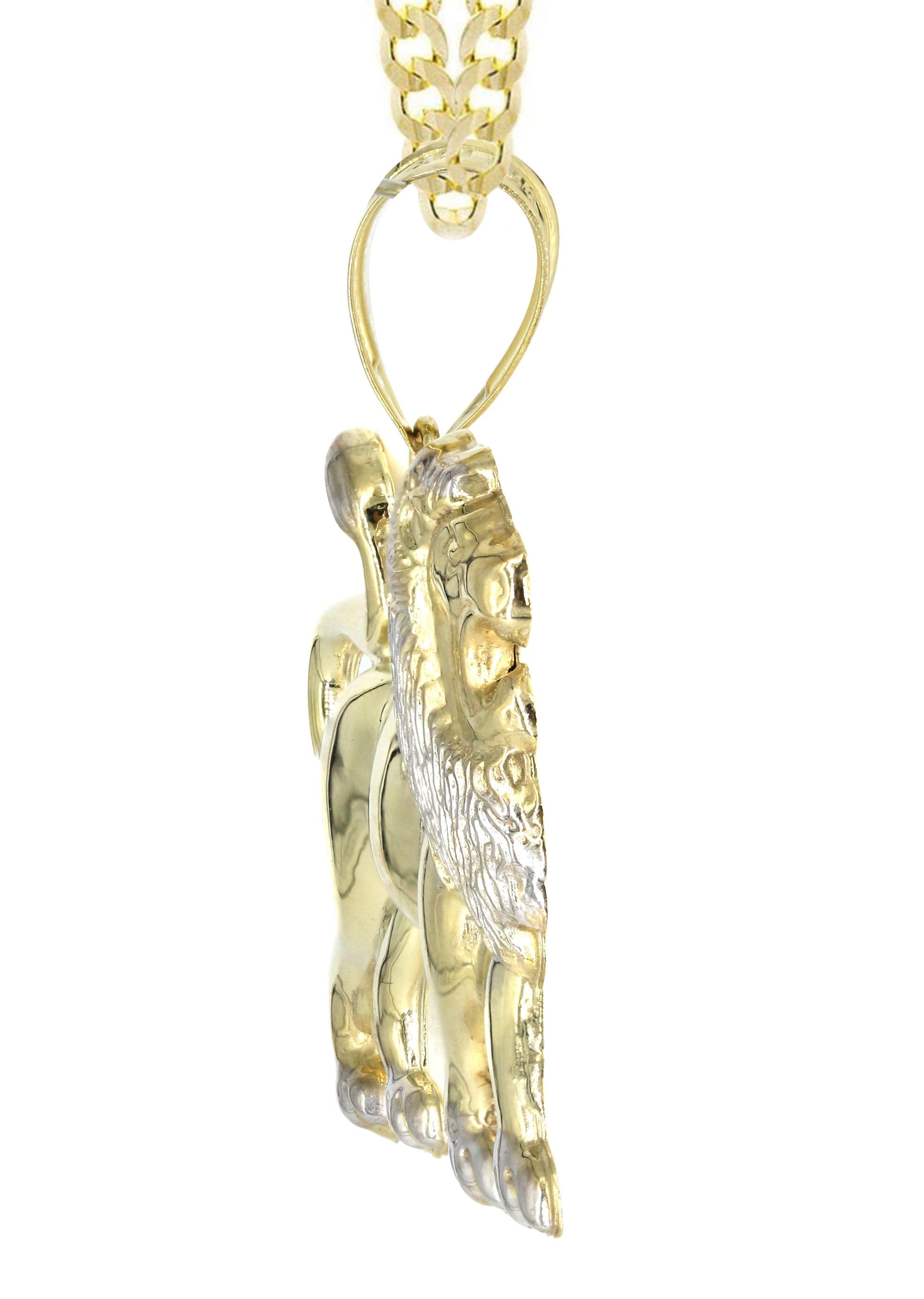 10K Yellow Gold Lion Necklace for Men & Women - 16 Grams Solid Gold Pendant - Elegant Jewelry Gift for Birthday, Anniversary & Special Occasions