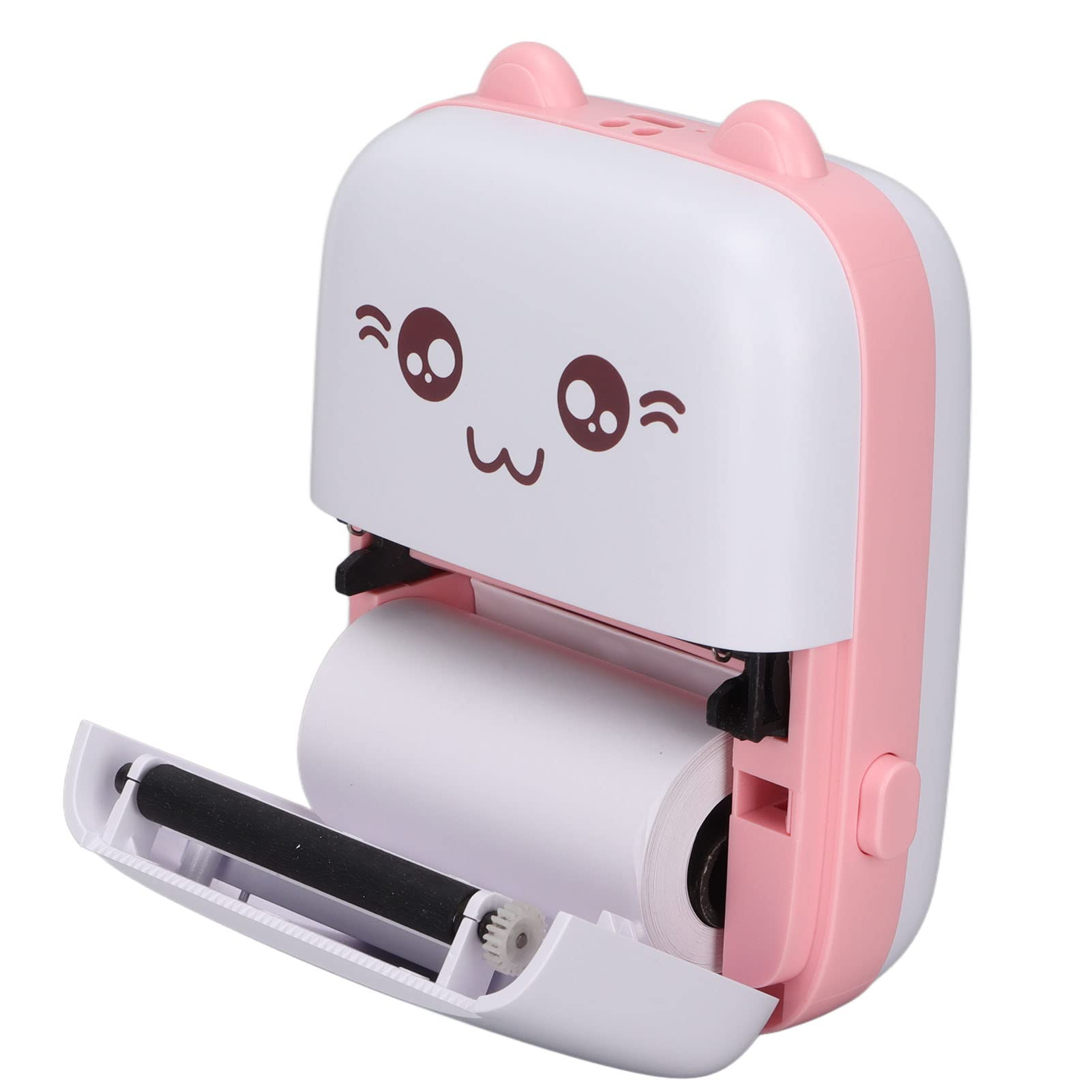 Portable Mini Bluetooth Thermal Printer - Inkless, 200DPI High Resolution, Ergonomic Design with Built-in Non-Stick Paper Roll - Perfect Gift for Girls, Kids & Students (Pink) - Ideal for Note Taking, Labeling, Receipt Printing & DIY Crafts