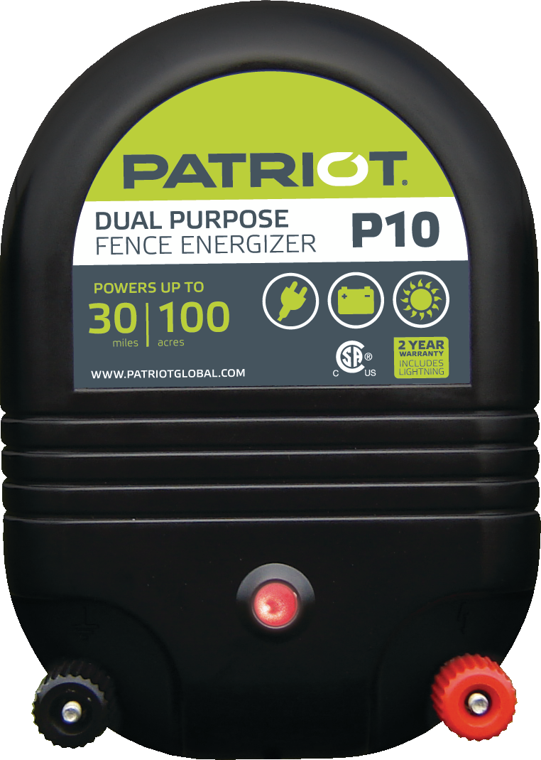 High Power P10 Dual Purpose Fence Energizer - 1.0 Joule Output for Electric Livestock & Deer Fencing - Perfect for Farms, Ranches & Garden Protection