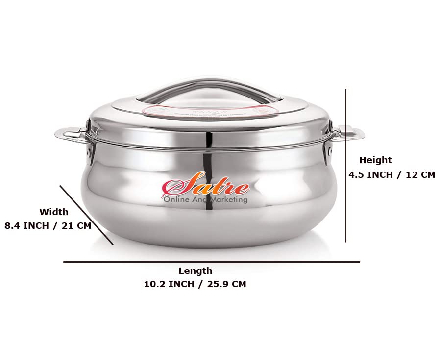 Stainless Steel Hot Pot & Casserole Handi 1500ml - Small Size Cooking Pot for Serving, Boiling & Stewing - Perfect for Home Kitchen, Camping & Outdoor Cooking