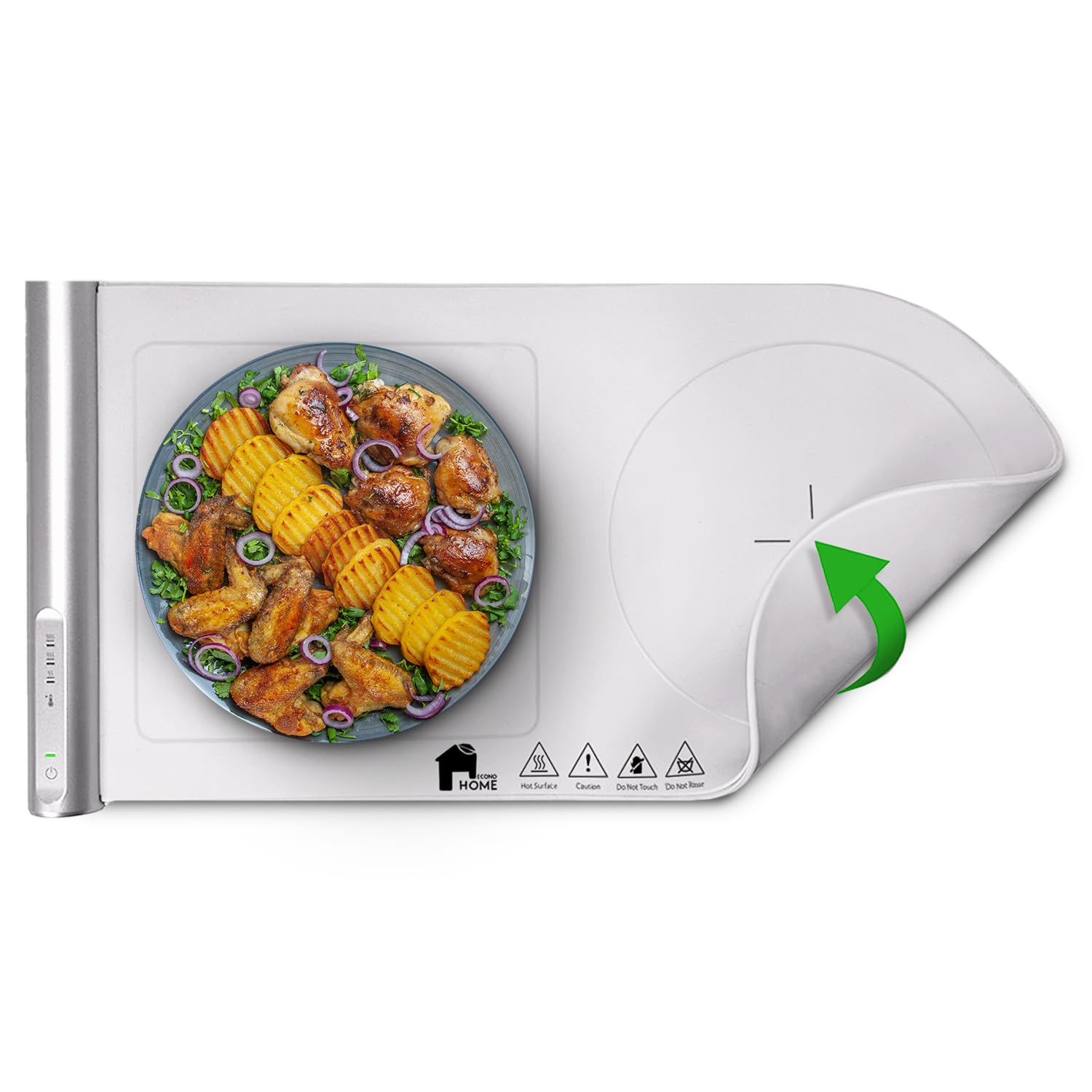 EconoHome Premium Electric Silicone Food Warmer Tray - 3 Adjustable Heat Settings, Large Warming Surface for Buffets, Parties & Holidays | Keep Meals Warm at Home Gatherings & Catering Events