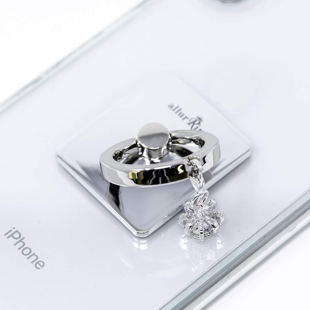 360° Rotating Phone Ring Holder - Silver Crystal Stand for Secure Grip & Kickstand, Perfect for Watching Videos & Selfies