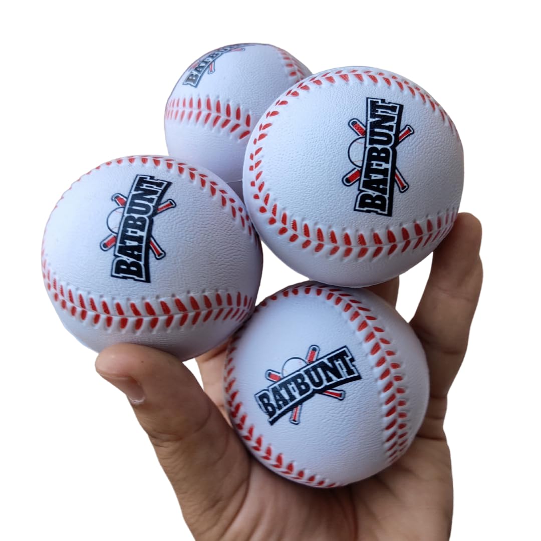 12 Pack Soft Foam Baseballs for Training & Practice - Safe T-Balls for Kids & Beginners - Perfect for Backyard, Batting Cages & Youth Leagues (White)
