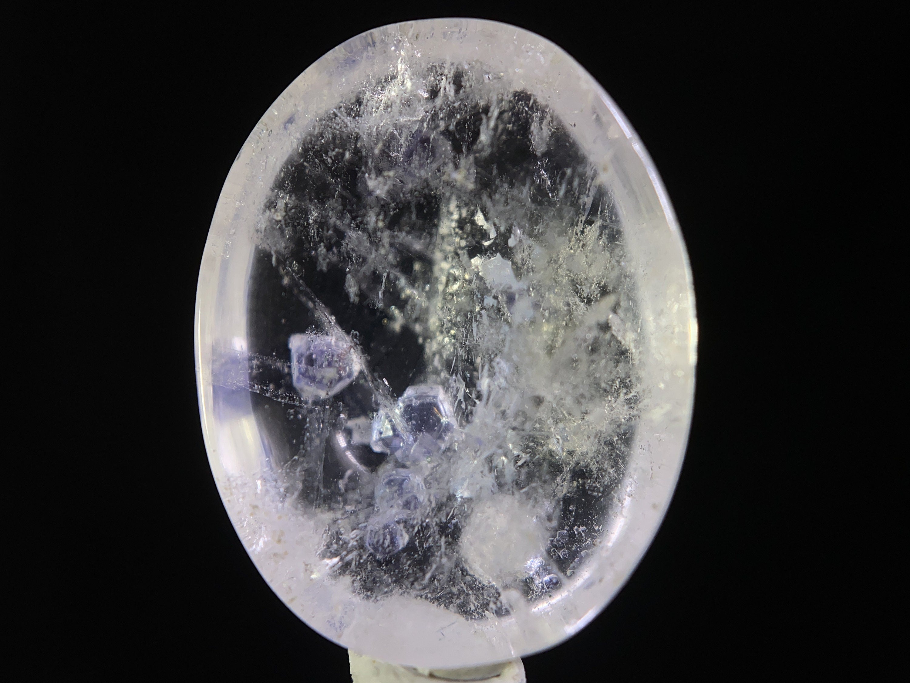 Natural Fluorite in Clear Quartz Cabochon - Rare Gemstone for Jewelry Making, Healing Crystals & DIY Crafts | Perfect for Pendants, Rings & Spiritual Healing