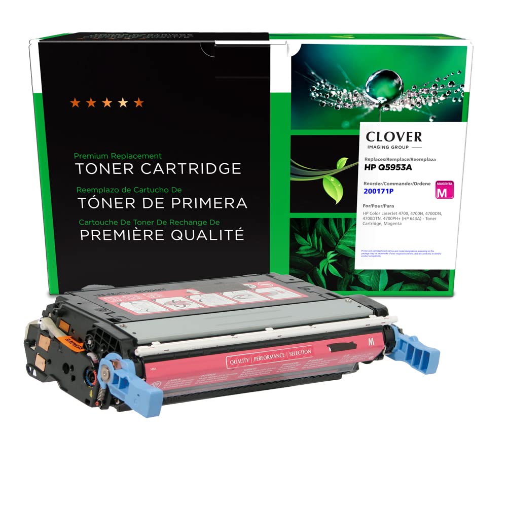 Clover Remanufactured Toner Cartridge for HP Q5953A/643A - High Yield Magenta Replacement | Compatible with HP Printers for Home & Office Use