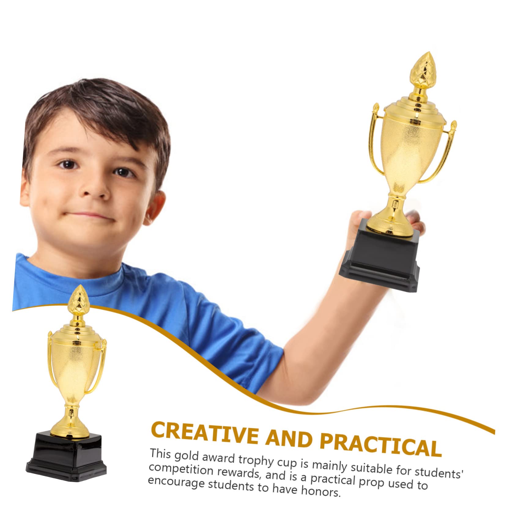 WOONEKY Mini Plastic Game Trophy Toys for Kids - School Rewards, Party Favors & Room Decor - Fun Prize for Children's Achievements & Playtime