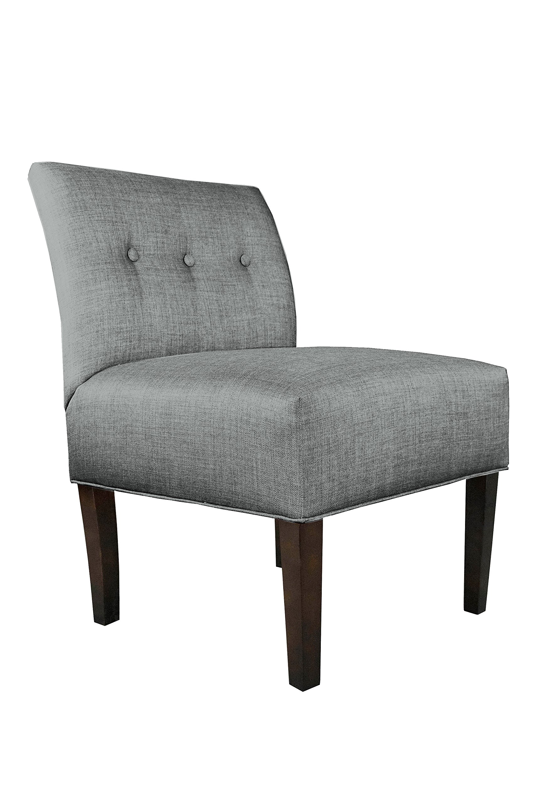 MJL Furniture Samantha Collection Fabric Upholstered Button Tufted Accent Chair - Ash Finish - Key Largo Series - Perfect for Living Room, Guest Room & Office Seating