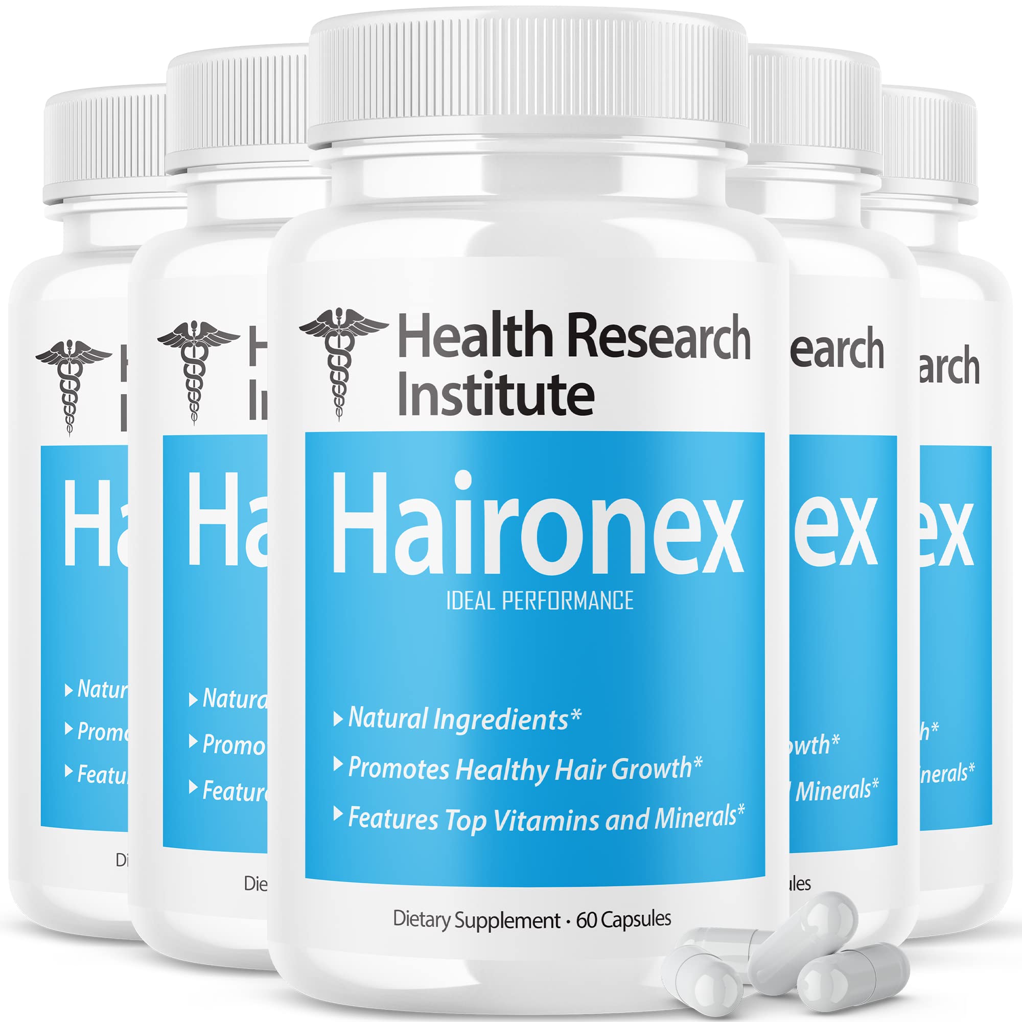 (5 Pack) Haironex Hair Growth Vitamins - New Formula Supplement for Thinning Hair in Women & Men (300 Capsules) - Promotes Stronger, Healthier Hair for Daily Care & Styling