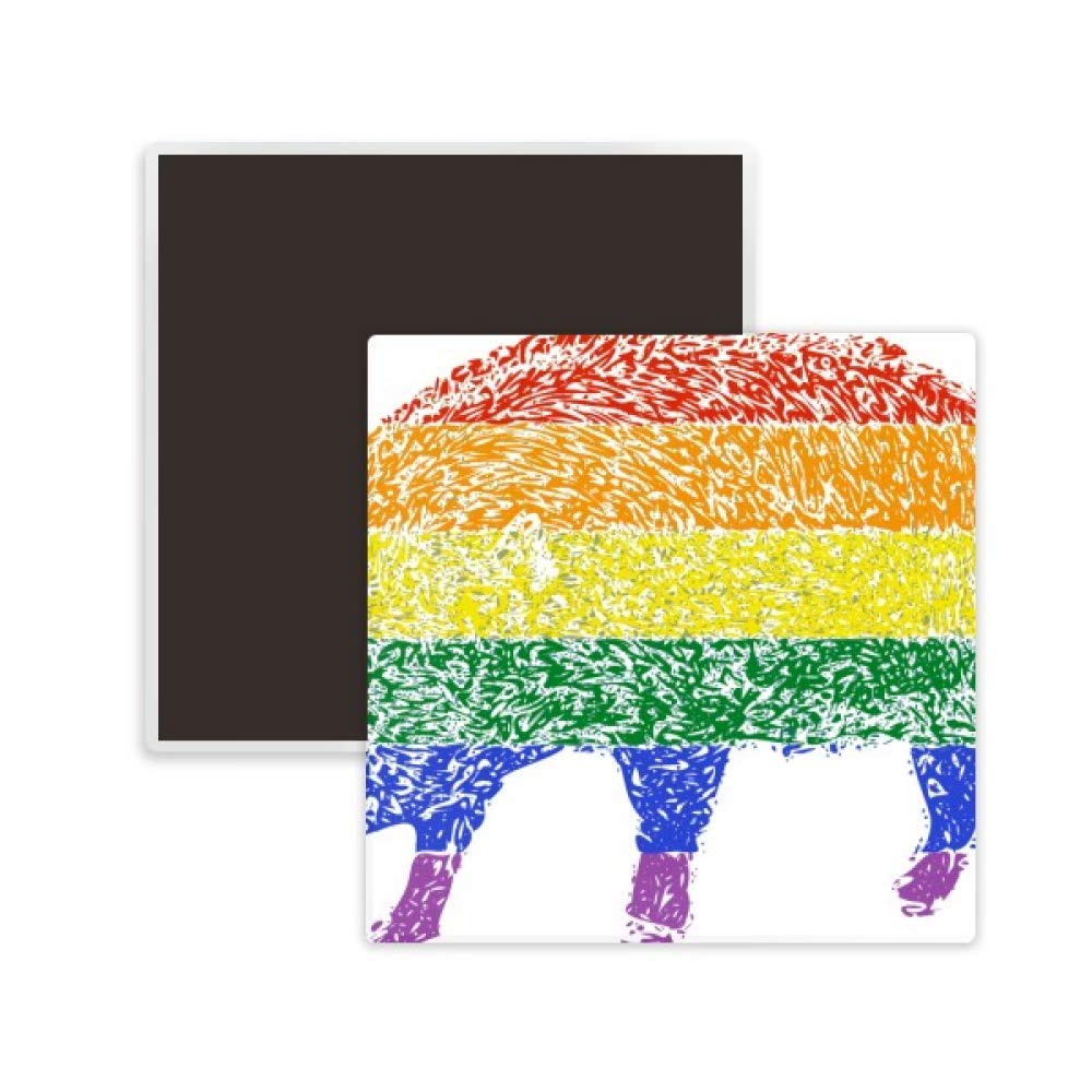Rainbow LGBT Pride Ceramic Fridge Magnet - Gay Lesbian Pig Square Keepsake for Refrigerator, Office & Home Decor - Perfect for Pride Month, Gifts & LGBTQ+ Support