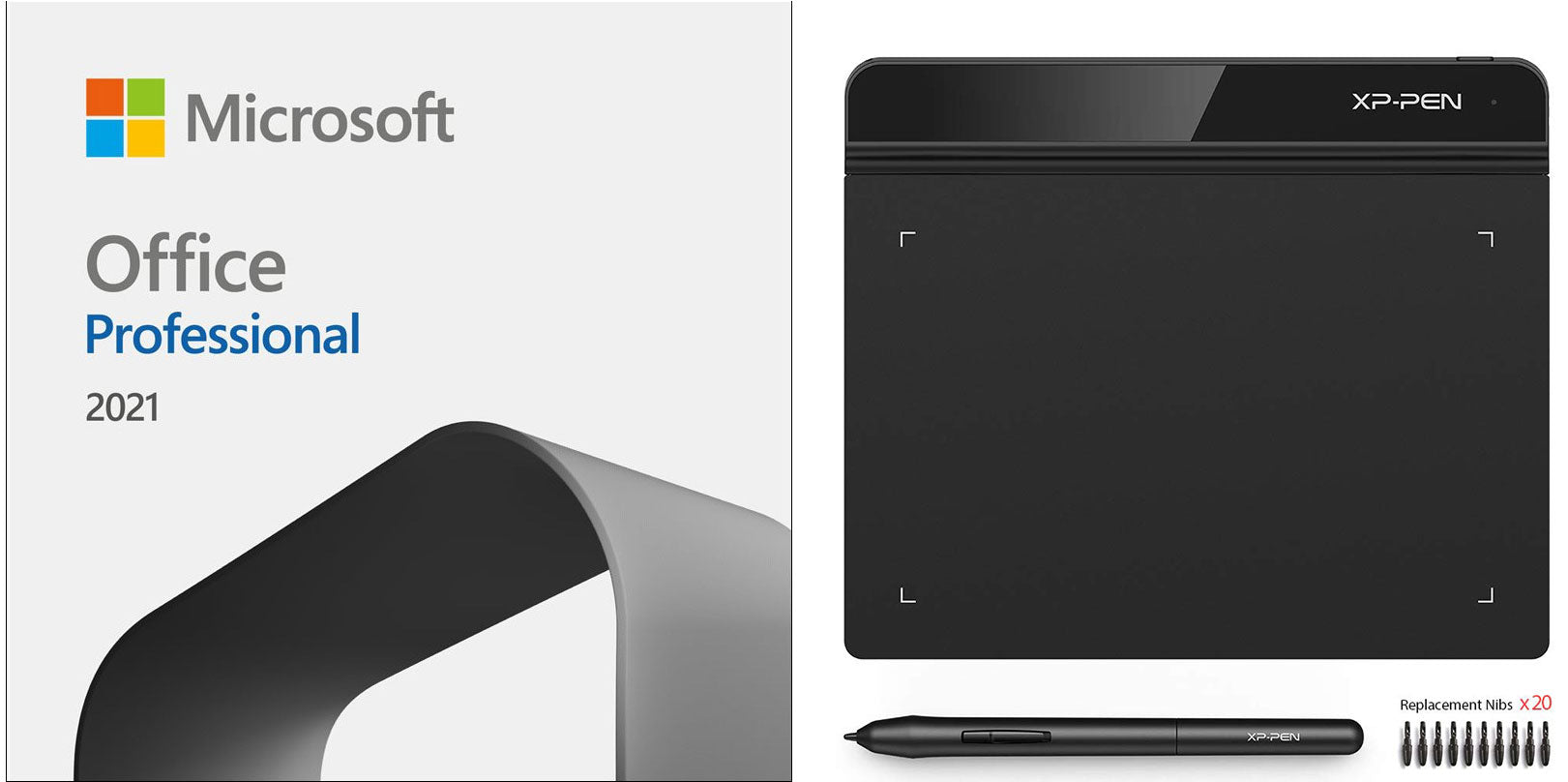 Microsoft Office 2021 Professional Plus for Windows - Lifetime License with XP-Pen Deco 01 V2 6x4 Graphics Drawing Tablet Bundle - Perfect for Home Office, Remote Work & Digital Art Creation