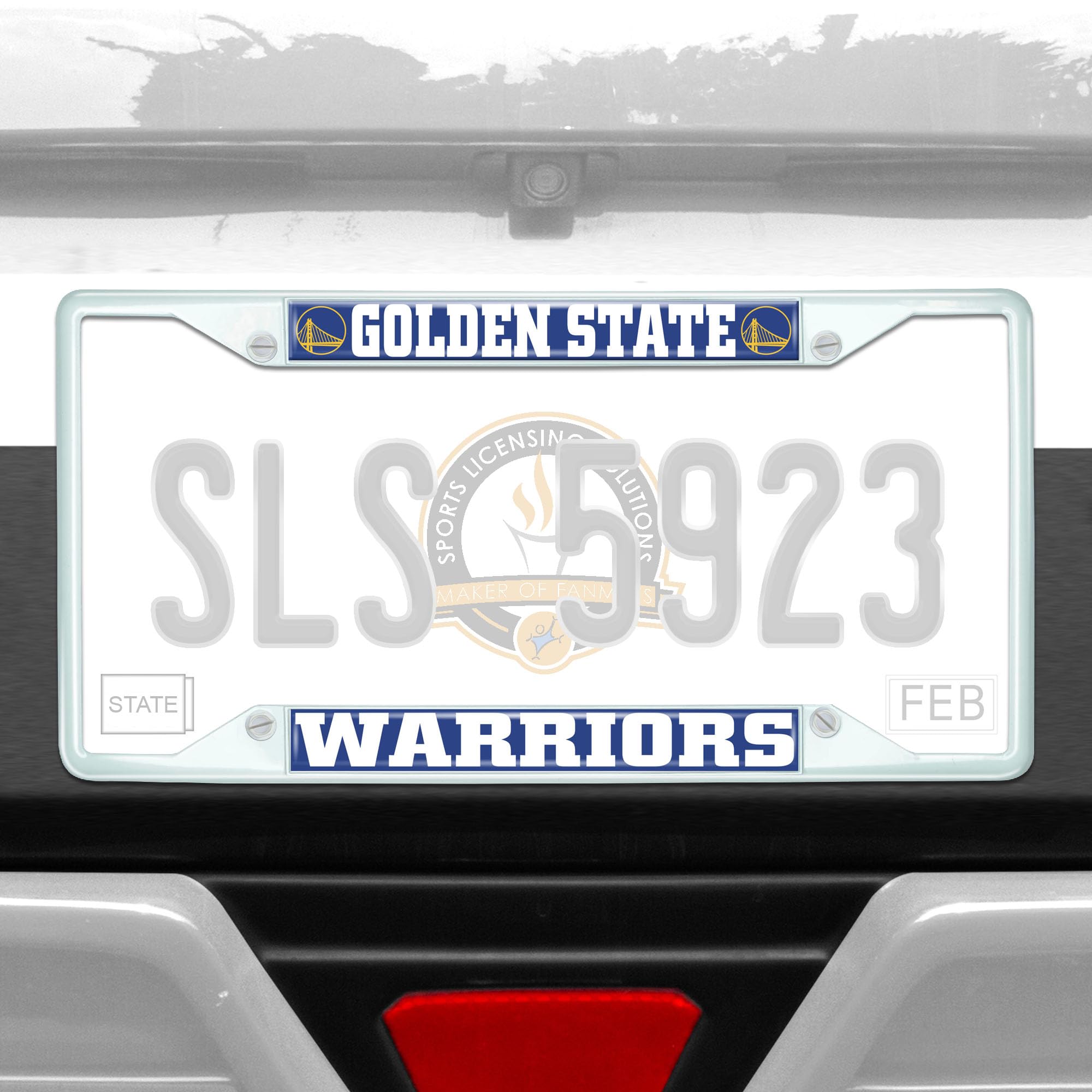 Official Golden State Warriors License Plate Frame - White | NBA Team Car Accessories | Perfect for Fans & Game Day Decor