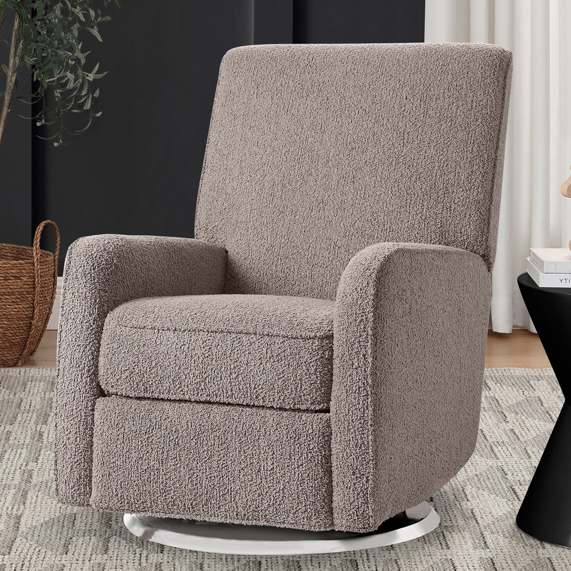 Nest Nursery Swivel Recliner Chair - 360 Degree Rotating Glider Rocker with Lumbar Support - Perfect for Nursing, Feeding & Comfort in Baby Nursery or Living Room