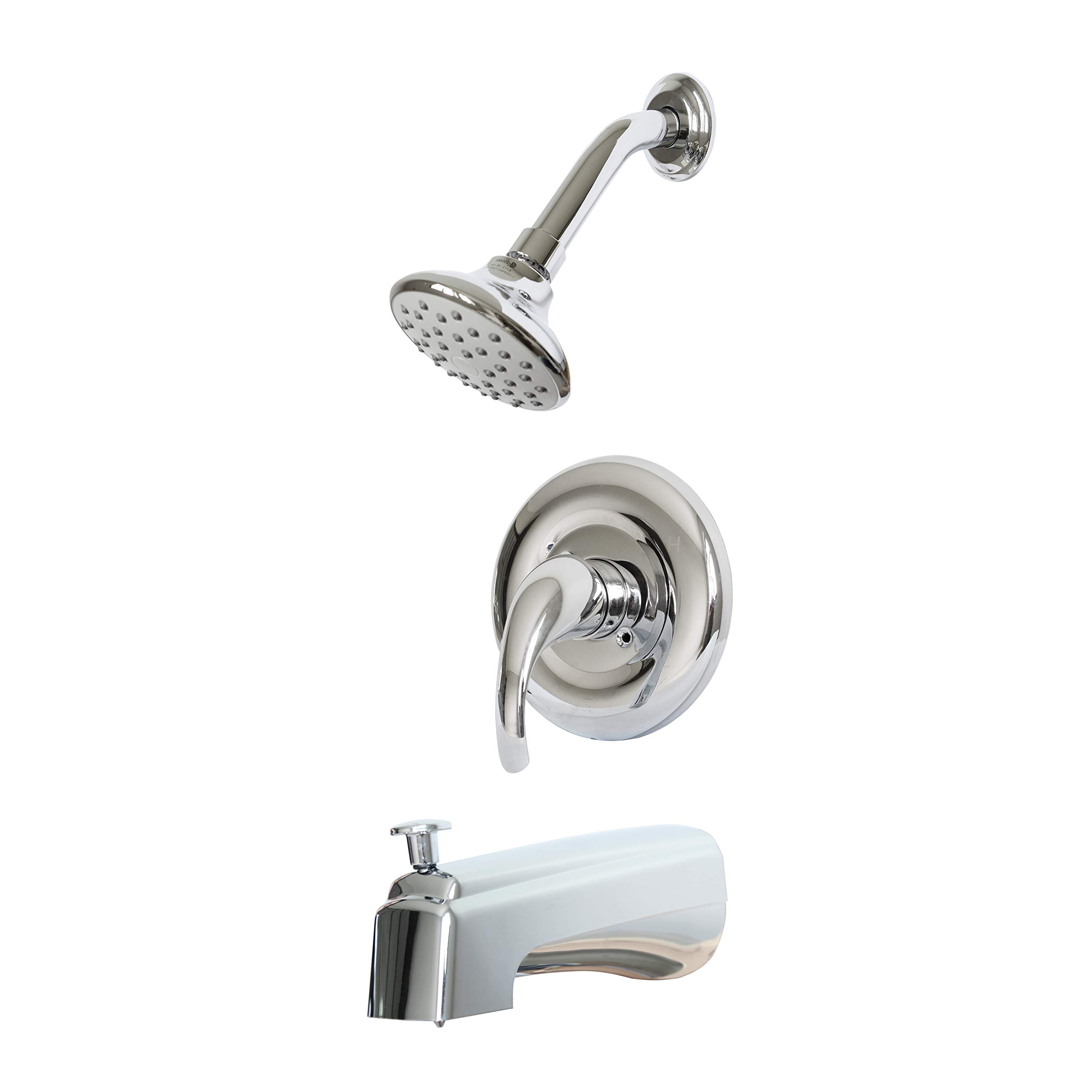 Hybrid Pressure Balancing Bath and Shower Set with Valve - Complete Shower Tub Kit Including Shower Head, Single Handle Faucet & Tub Spout (Model Wasserman 90236040) - Perfect for Modern Bathroom Renovations and Spa-Like Shower Experiences