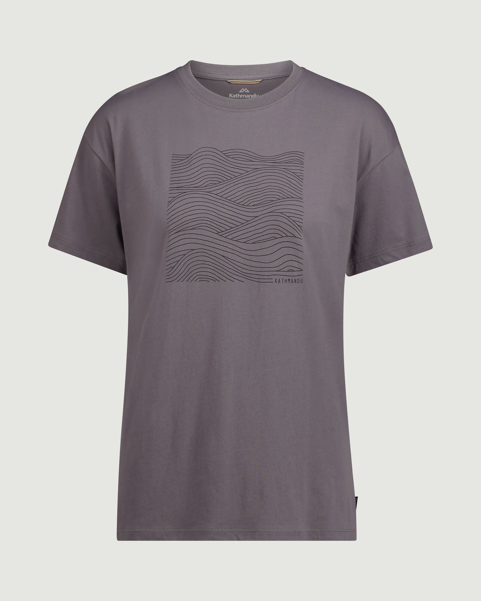 Organic Cotton Women's Ripple T-Shirt - Light Quartz Color | Soft & Breathable Casual Tee for Everyday Wear, Yoga & Outings