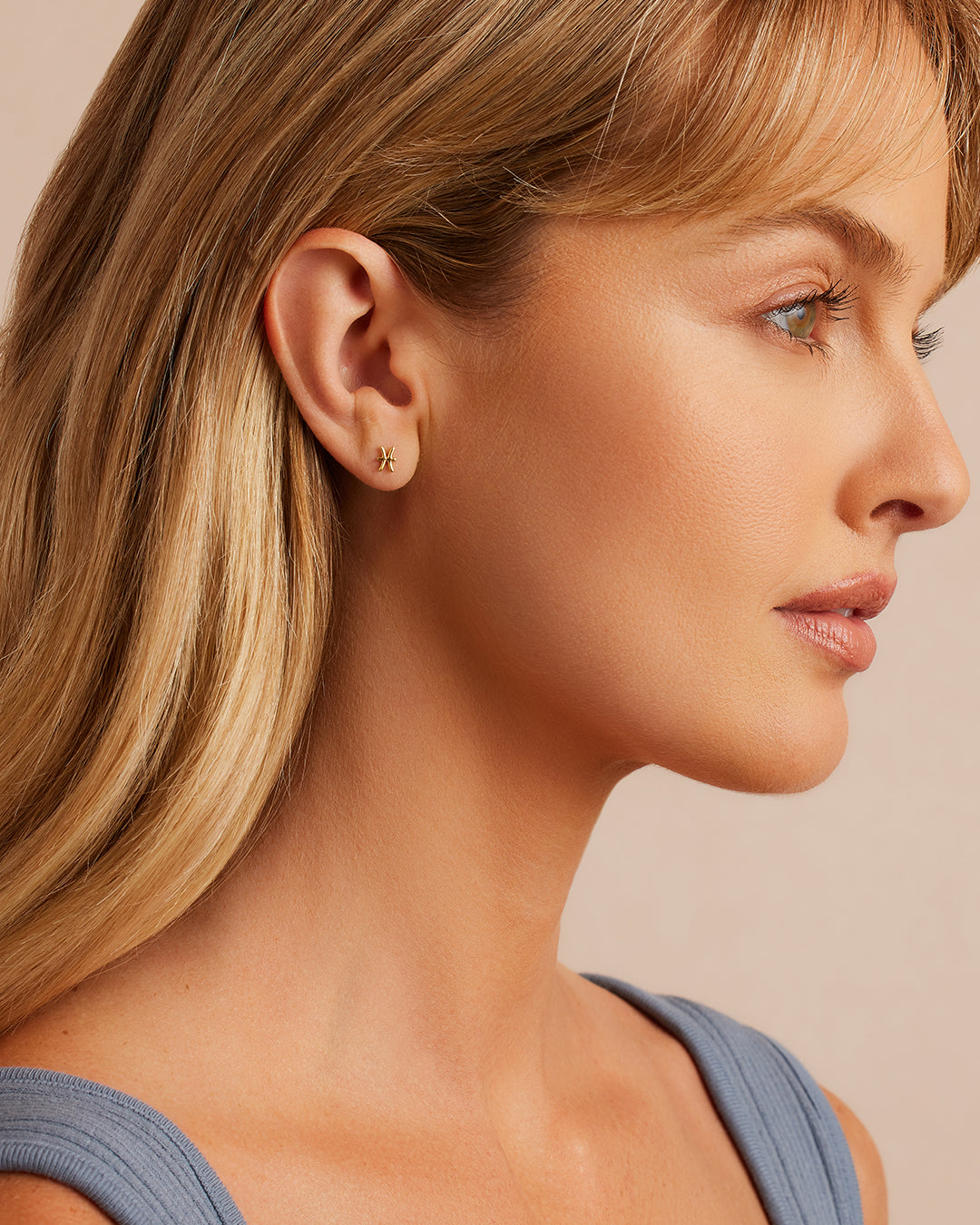 Zodiac Single Stud Earrings - Gold Plated Zodiac Sign Jewelry for Women - Perfect for Daily Wear, Gifts & Special Occasions