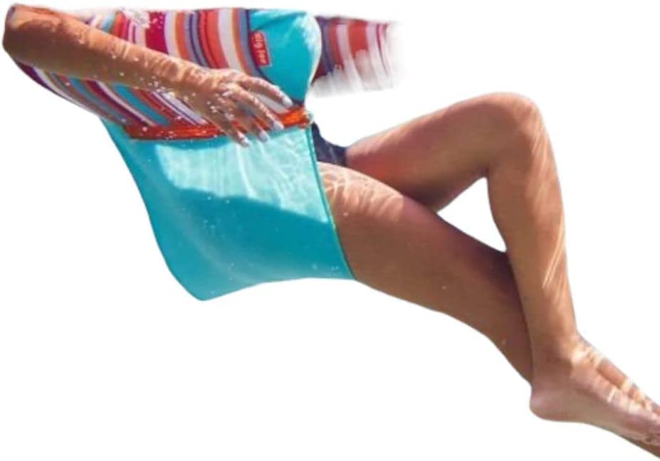 Big Joe Noodle Sling Floating Pool Chair with Cup Holder Pocket - Aqua Green/Blue - Perfect for Relaxing by the Pool or Beach