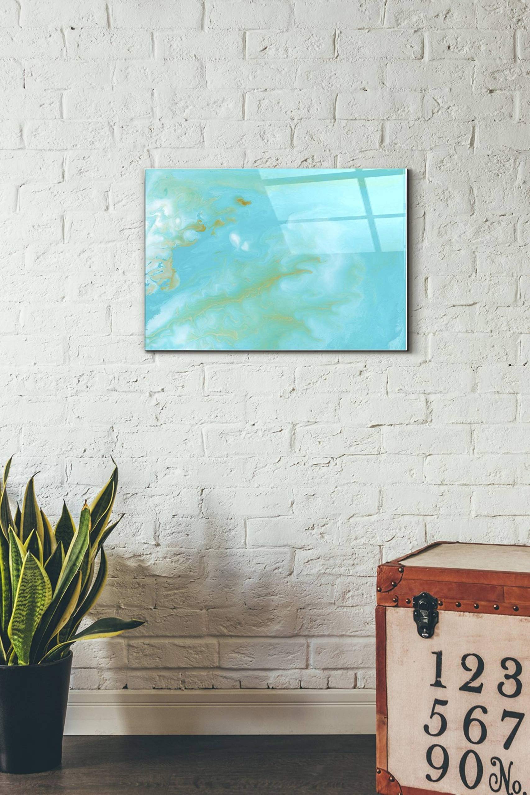 Epic Art 'Paradise' Acrylic Glass Wall Decor - 16x24 Inch Modern Abstract Painting for Living Room, Bedroom & Office - Shatterproof & Vibrant Home Decor