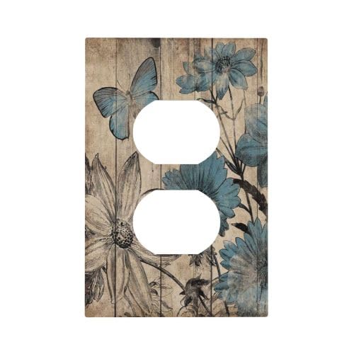 Vintage Floral Butterfly Light Switch Cover - Decorative Wall Plate for Farmhouse, Bedroom, Living Room Decor - Perfect for Home, Office & Nursery Renovation