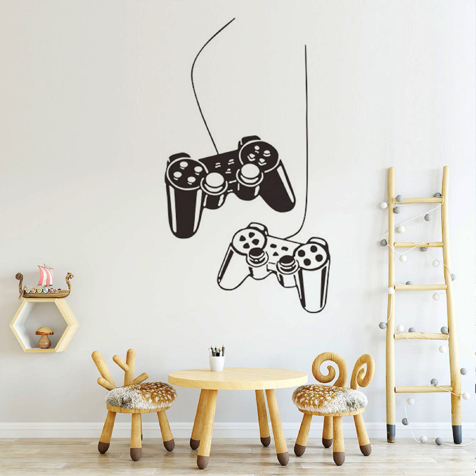 Game Controller Wall Decal - Vinyl Sticker for Boys Bedroom & Playroom Decor - Gaming Room Wall Art Mural - Perfect for Gamer Themed Rooms & Home Decoration