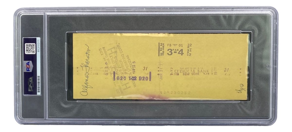 Joe Frazier Autographed Boxing Memorabilia - PSA/DNA Certified Signed Bank Check #4618 - Perfect for Boxing Fans & Sports Collectors