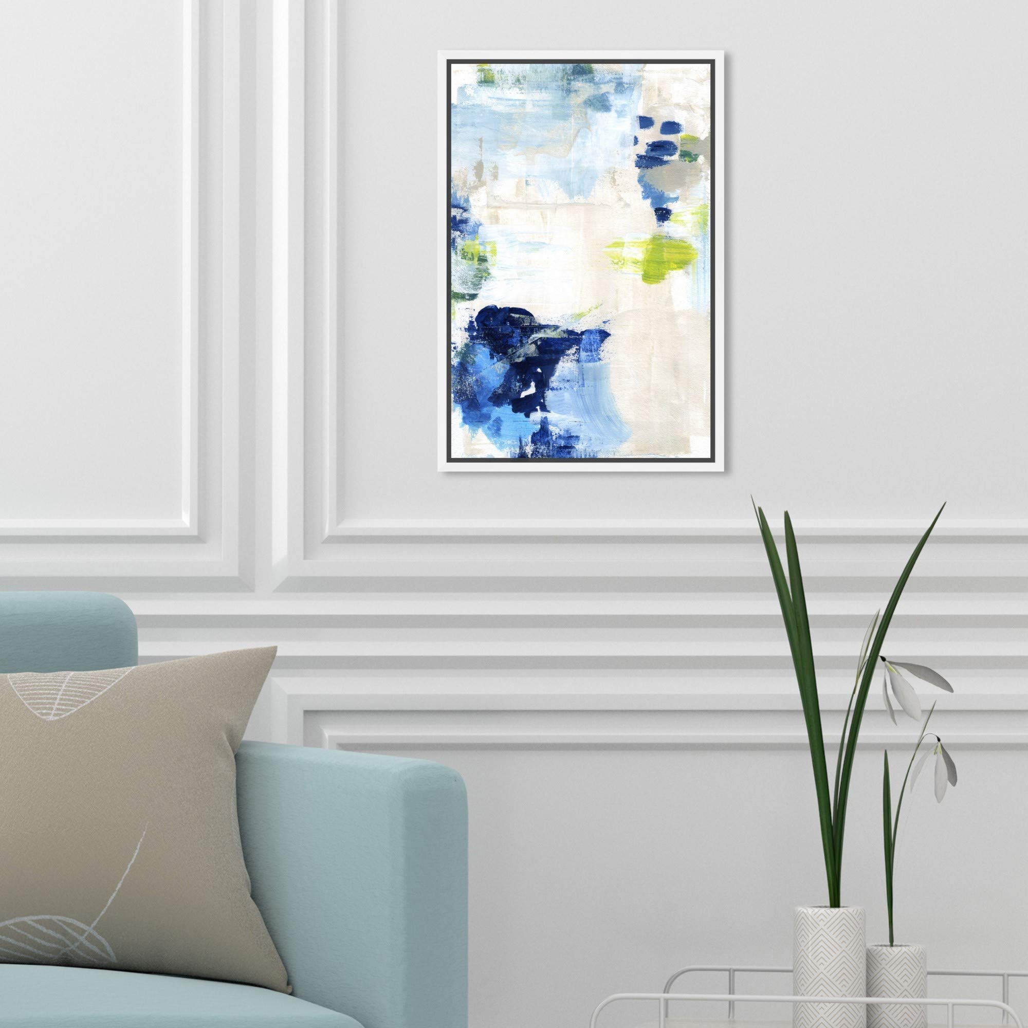 Abstract Wall Art Canvas Print 'Perks' by Oliver Gal Artist Co. - 10x15 Inch White Framed Home Decor for Living Room, Bedroom & Office