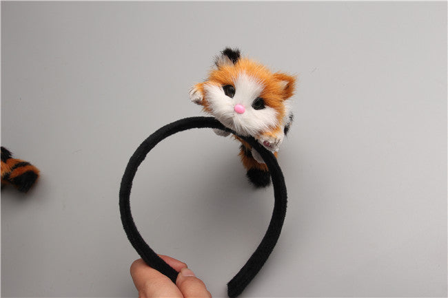 Cute Cat Ear Headband for Women & Girls - Soft Plush Flannel Kitten Hair Accessories for Halloween, Christmas & Cosplay Parties - Perfect for Costumes, Dress Up & Photo Props