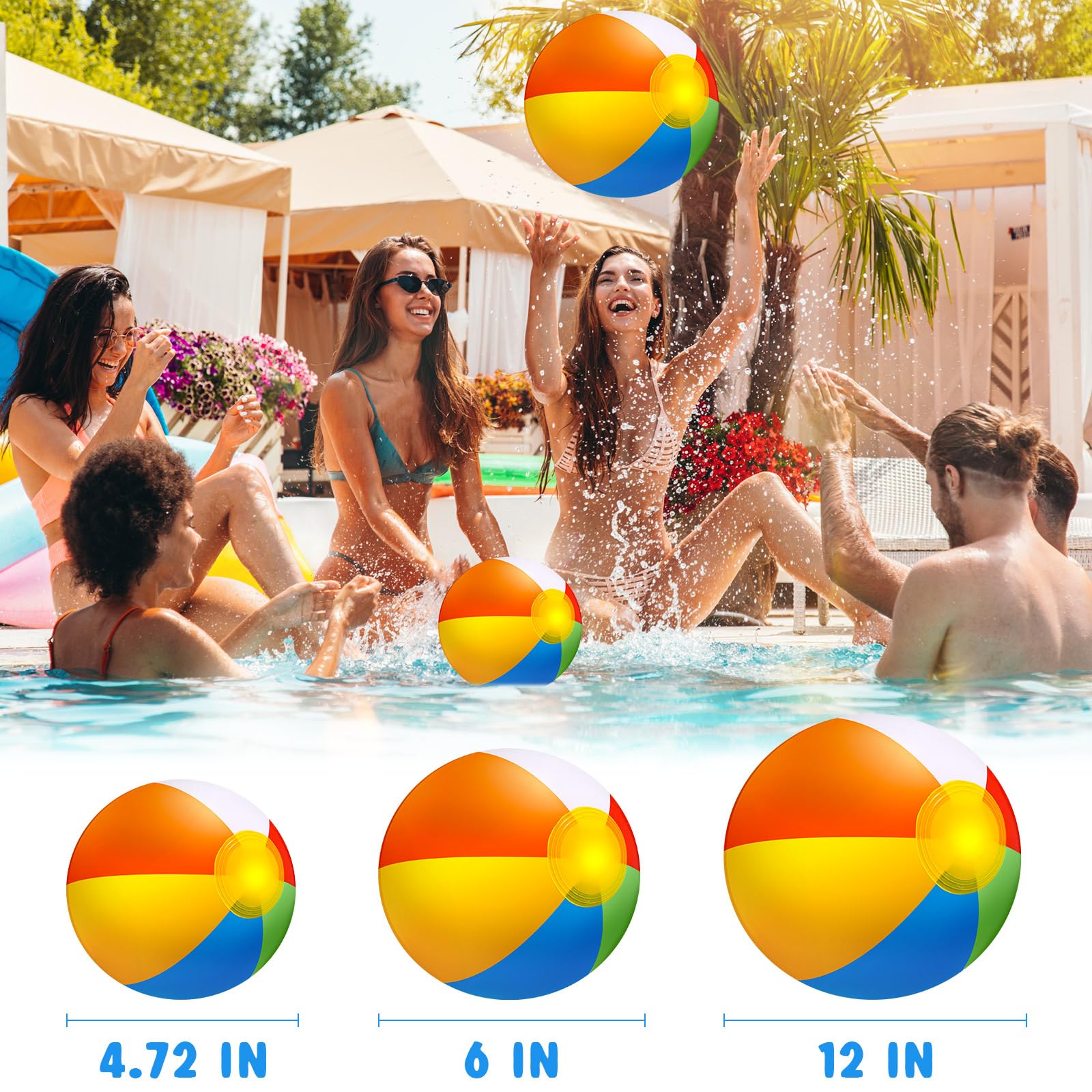 Tanlade 36 Pcs Bulk Water Guns & Inflatable Rainbow Beach Balls (4.72/6/12 Inches) - Summer Pool Party Favors, Kids Water Squirters & Pool Toys for Beach Parties, Backyard Fun & Outdoor Water Play