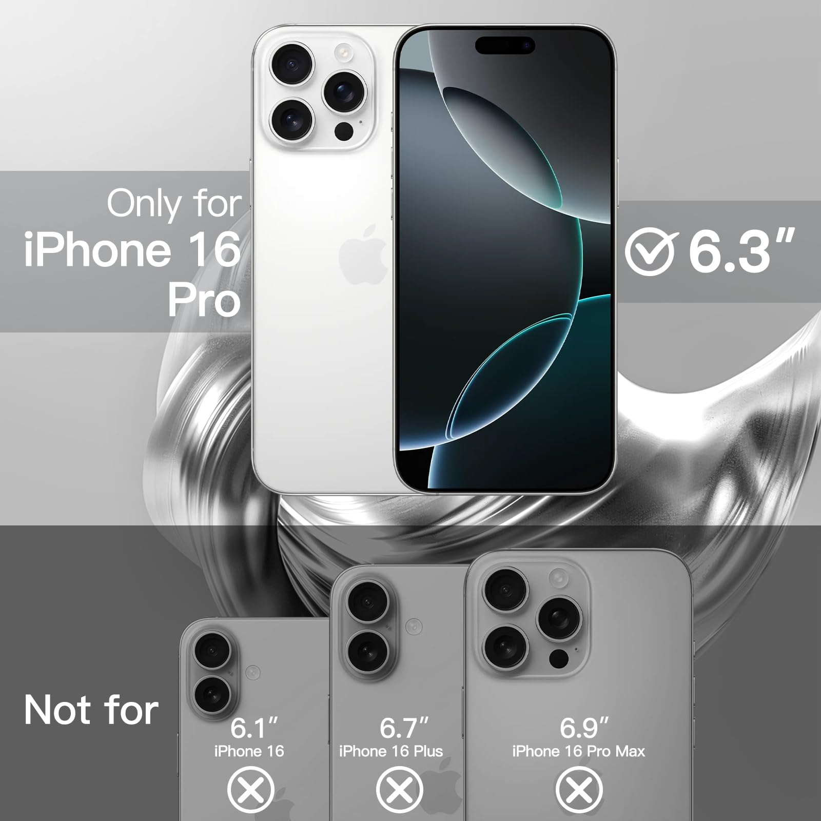 JETech Ultra Thin Clear Case for iPhone 16 Pro 6.3-Inch | Shockproof TPU Cover with Camera Protection | MagSafe Compatible Wireless Charging | Silver Electroplated Phone Case | Perfect for Daily Use, Travel & Outdoor Activities