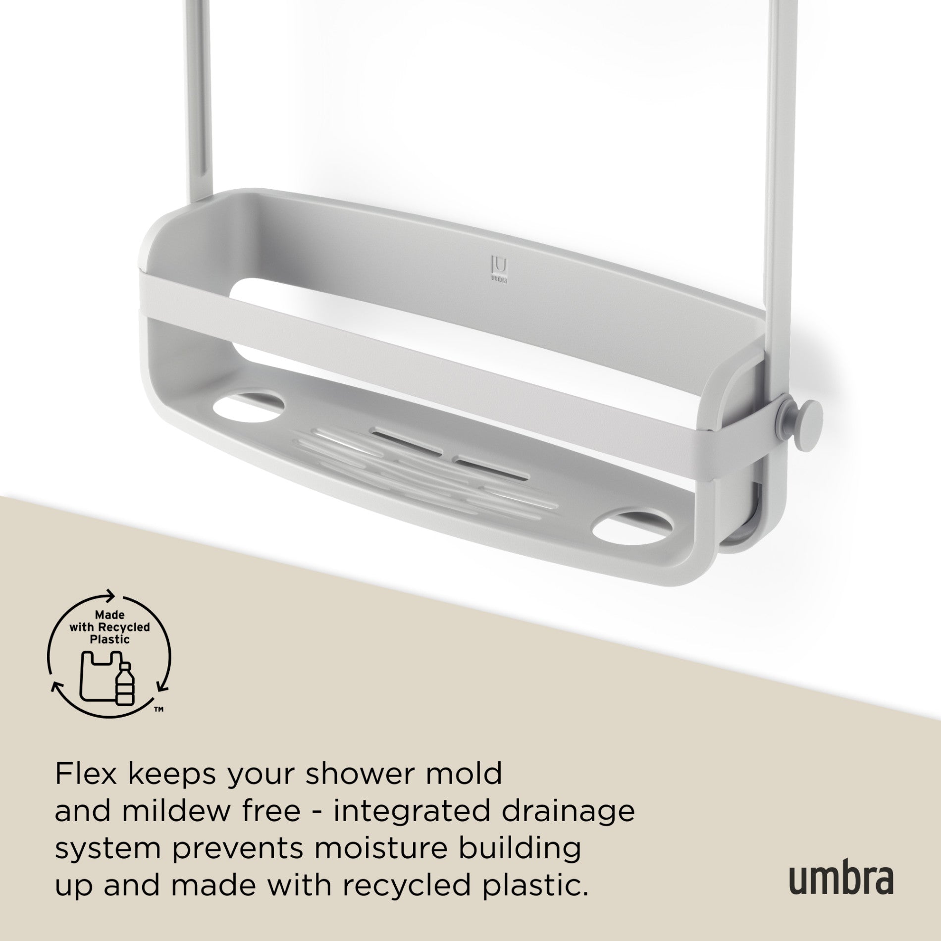 Flexible Shower Caddy - Rustproof Bathroom Organizer with Adjustable Hooks for Shampoo, Soap & Accessories - Perfect for Small Spaces & Dorm Showers