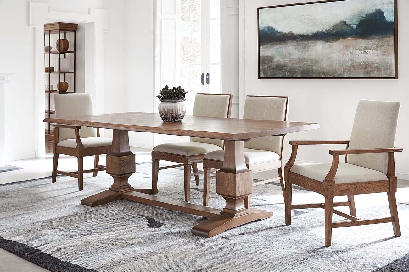 St. Lawrence Trestle Table - Solid Wood Dining Table for Farmhouse & Rustic Decor | Perfect for Dining Room, Kitchen, or Outdoor Entertaining